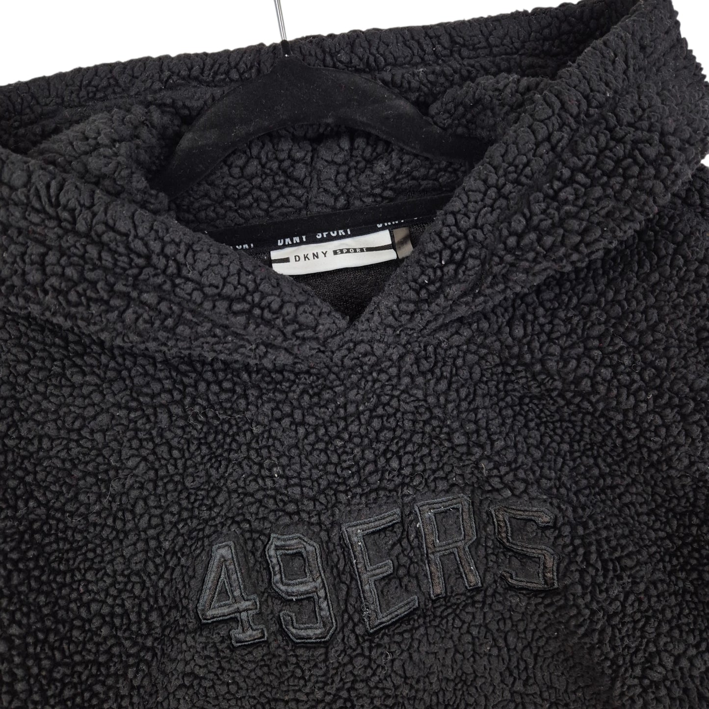 DKNY Sport Womens Black San Francisco 49ers Fleece Hoodie Size S