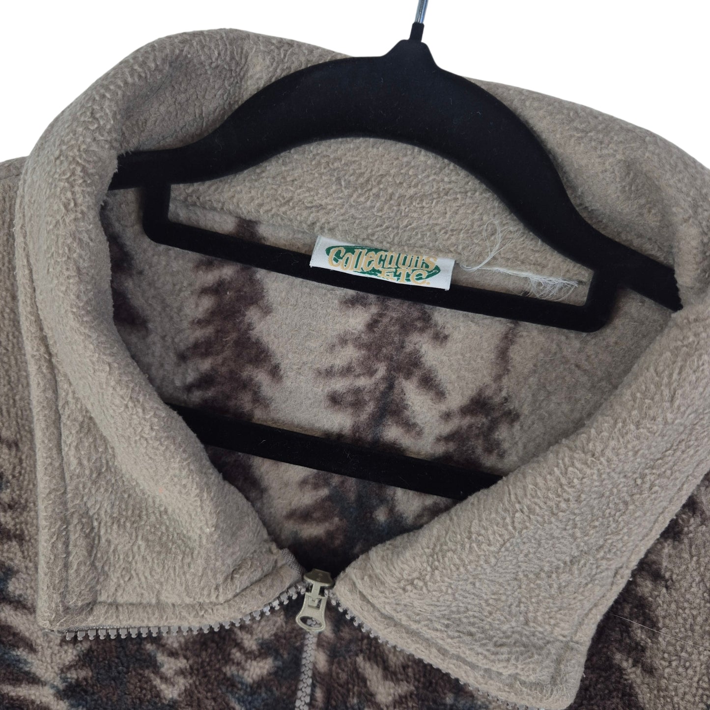 Vintage Collections ETC Brown Fleece Zip Jumper Size 3XL