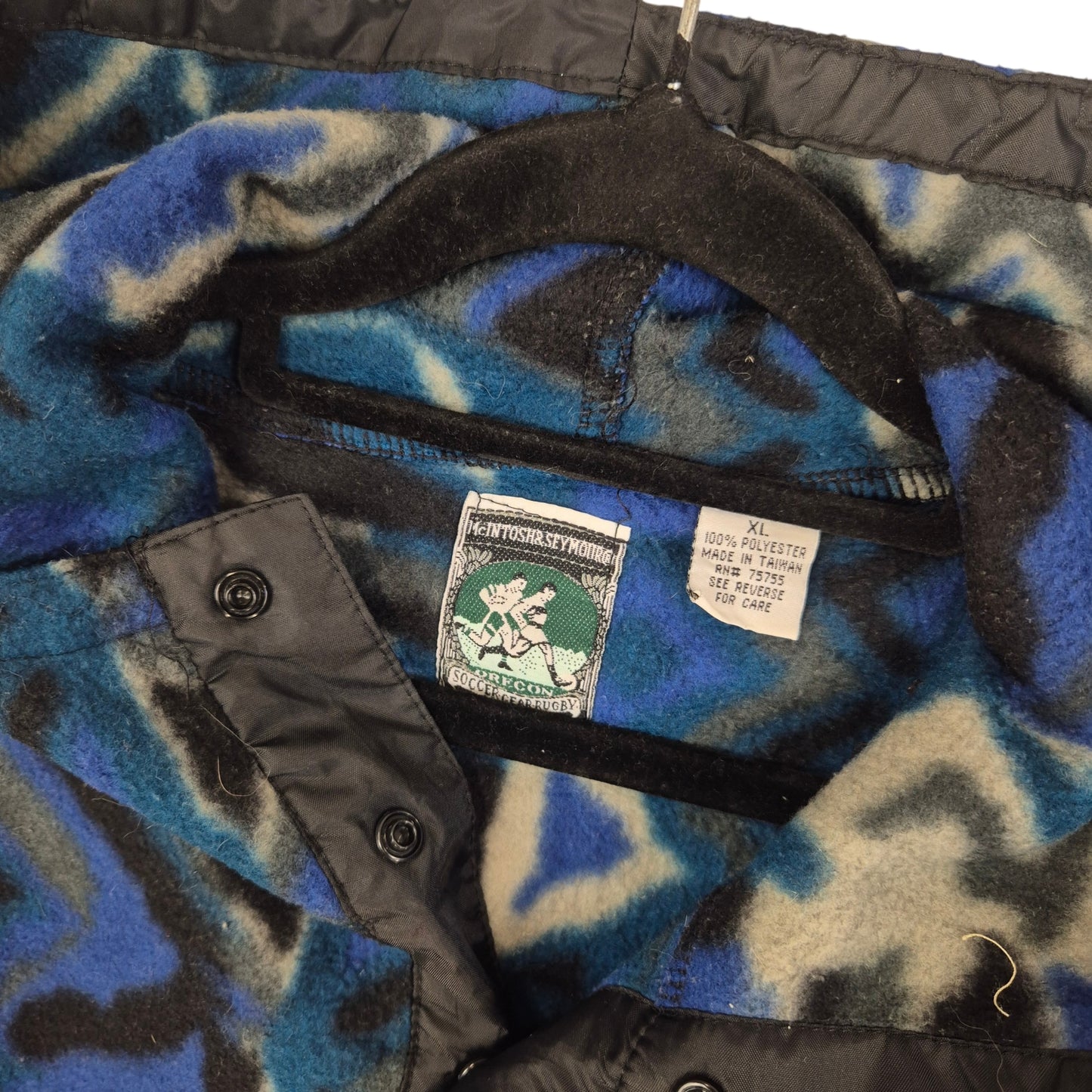 Vintage McIntosh & Seymour Rugby 90's Blue Fleece Jumper Size XL