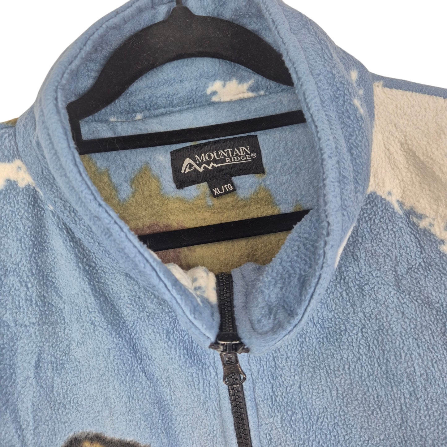 Mountain Ridge Green & Blue Fleece Zip Jumper Size XL