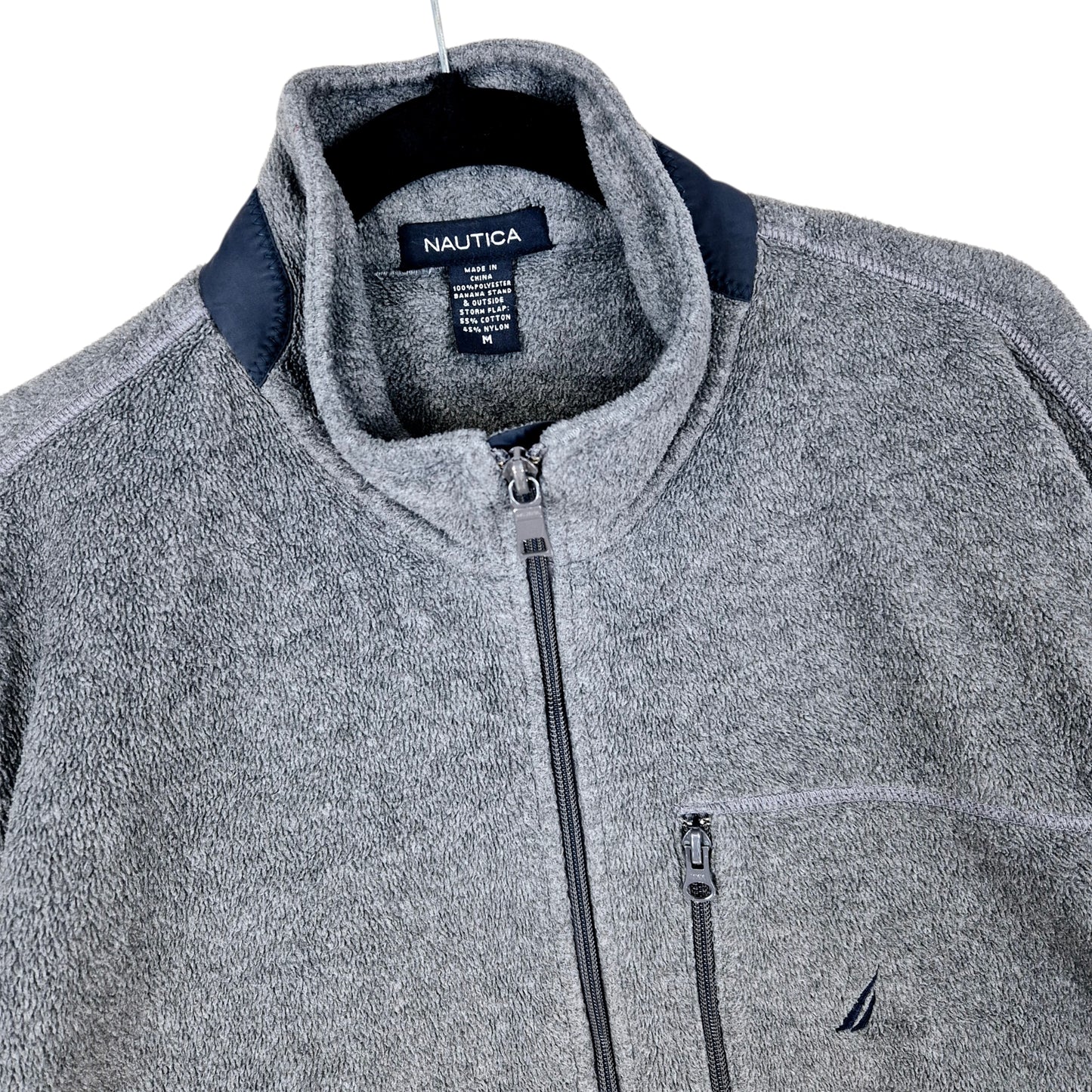 Nautica Grey Half Zip Fleece Jumper Size M