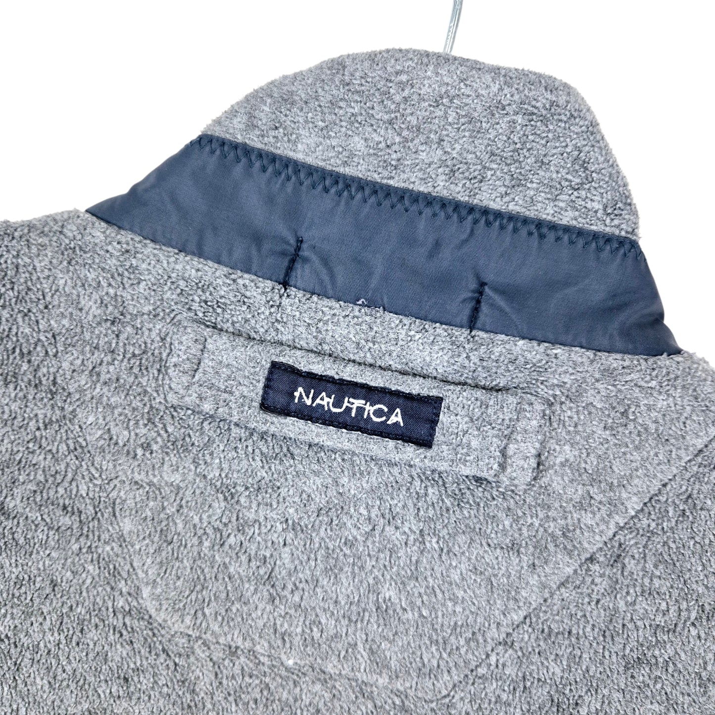 Nautica Grey Half Zip Fleece Jumper Size M