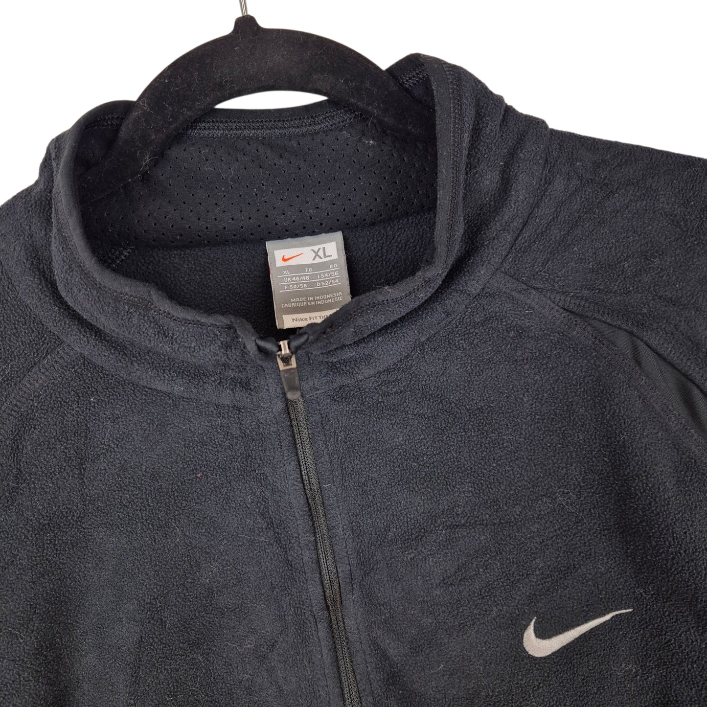 Vintage Nike 2000's Black Quarter Zip Fleece Jumper Size XL
