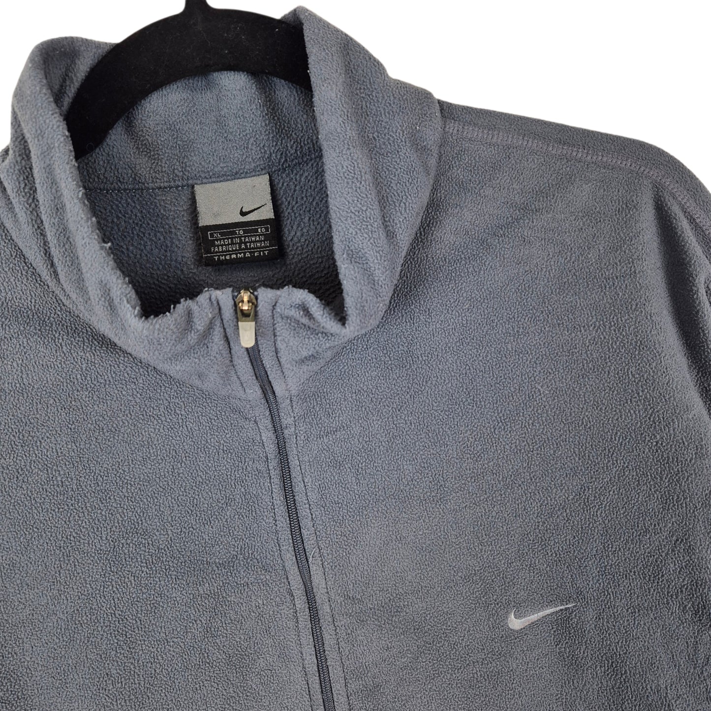 Vintage Nike 2000's Grey Quarter Zip Fleece Jumper Size XL