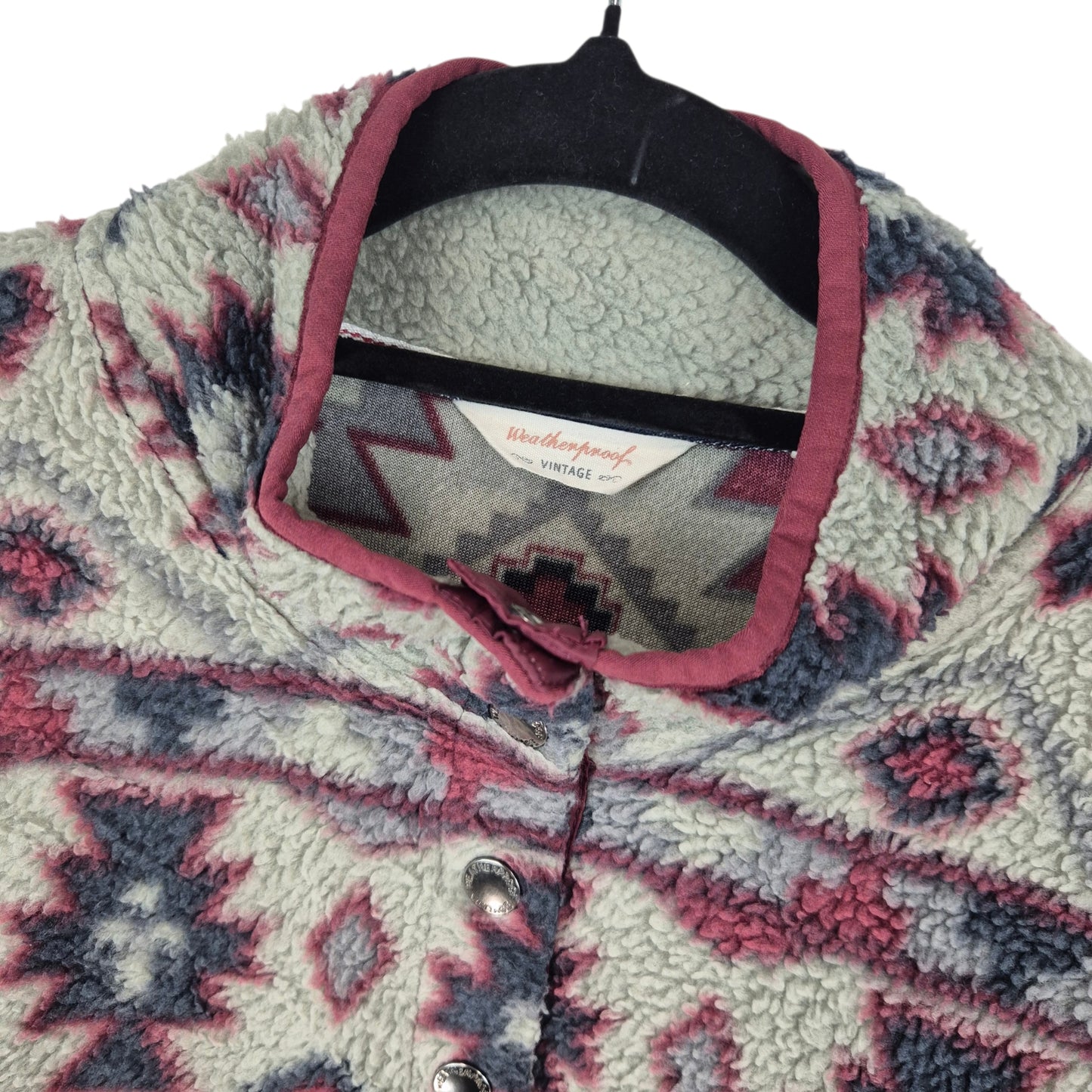 Weatherproof Vintage Grey & Red Quarter Button Fleece Jumper Size XL