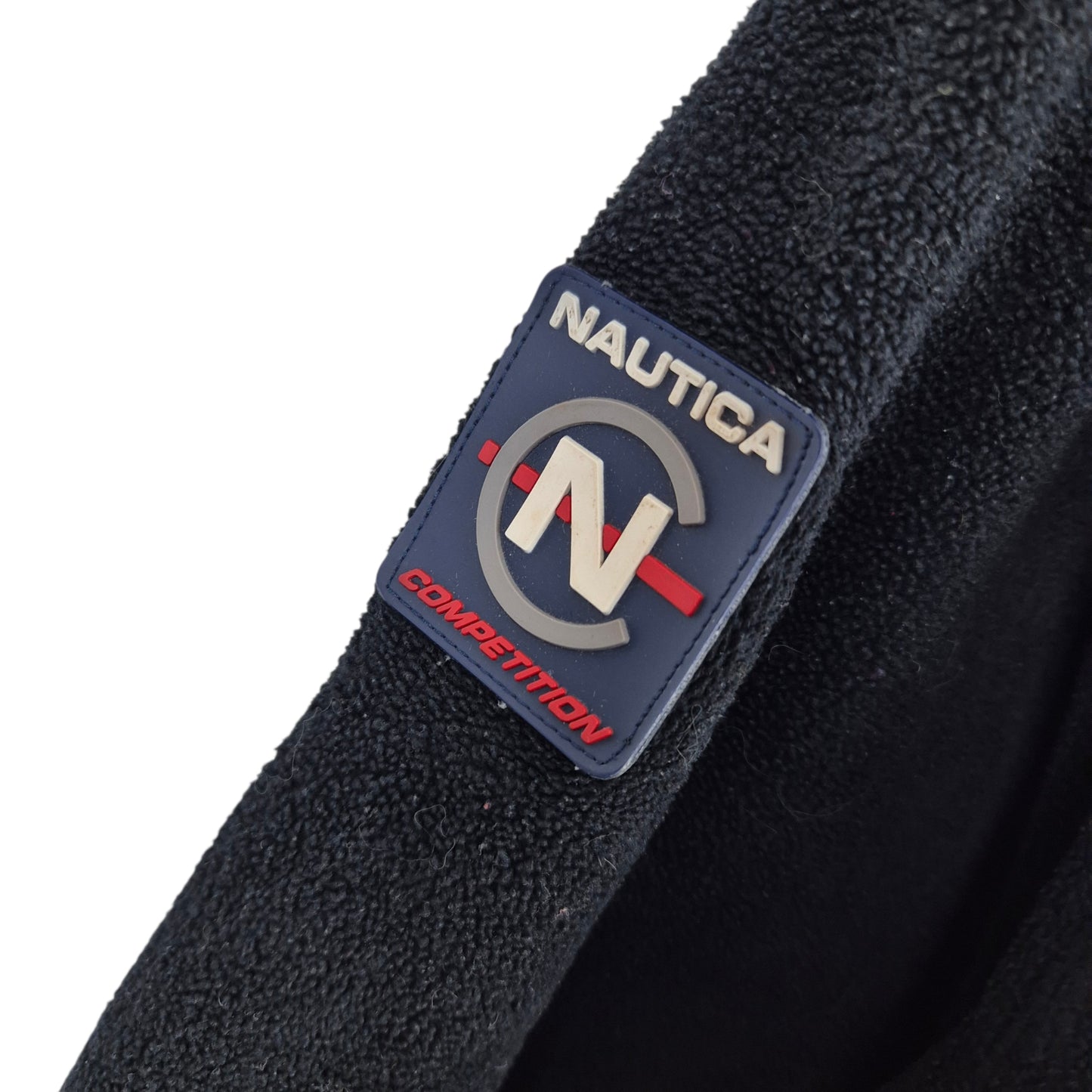 Vintage Nautica Competition 90's Black Embroidered USA Fleece Jumper Size XL