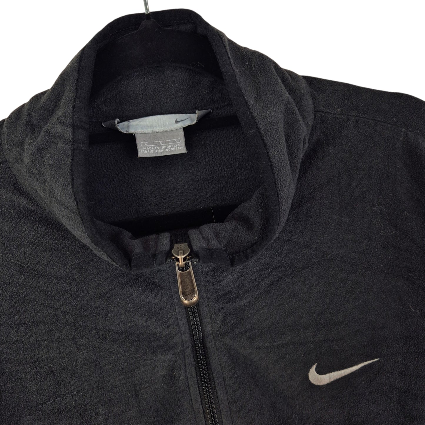 Vintage Nike 2000's Black Quarter Zip Fleece Jumper Size L