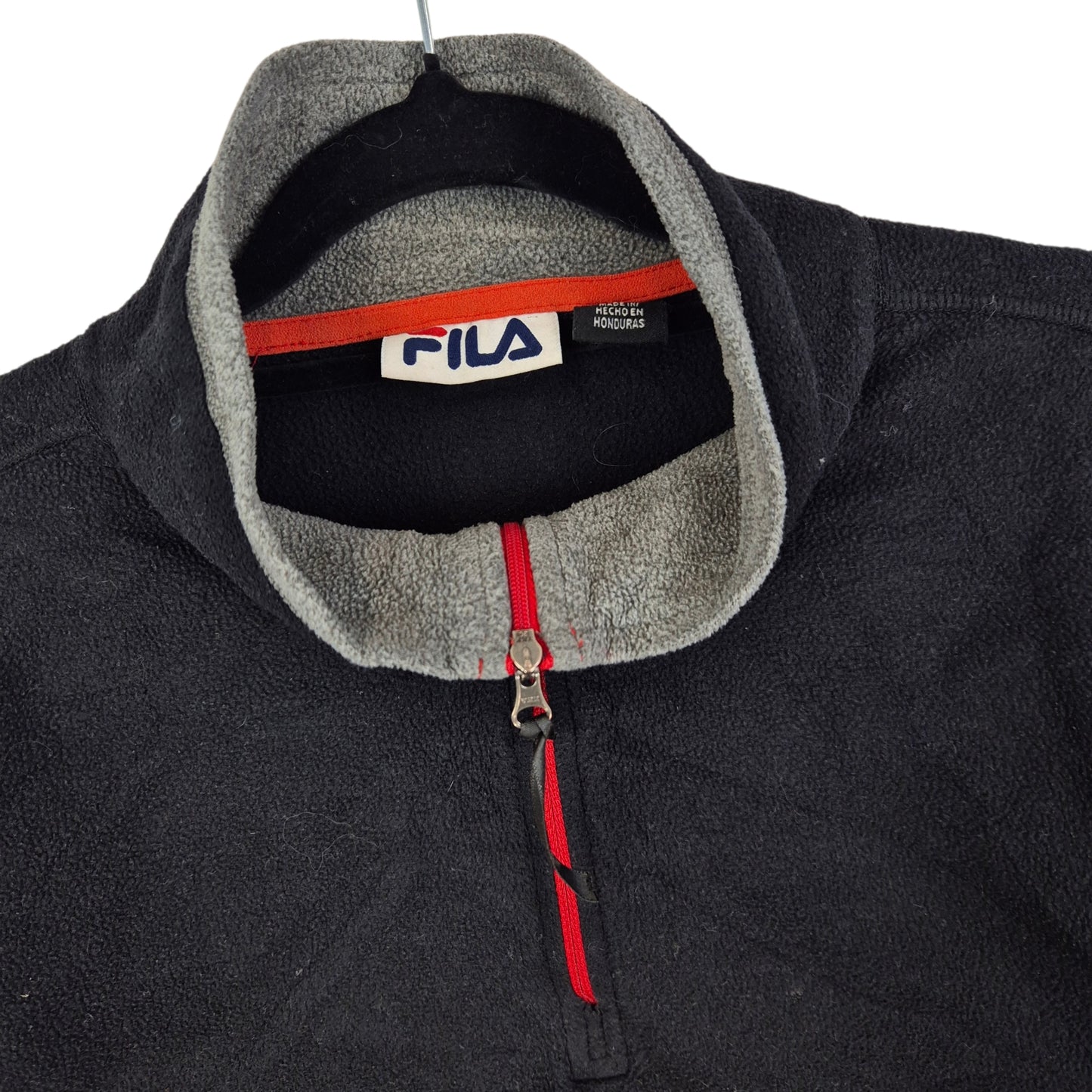 FILA Black Quarter Zip Fleece Jumper Size XL