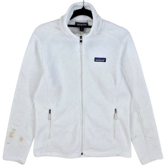 Patagonia Womens White Fleece Zip Jumper Size M