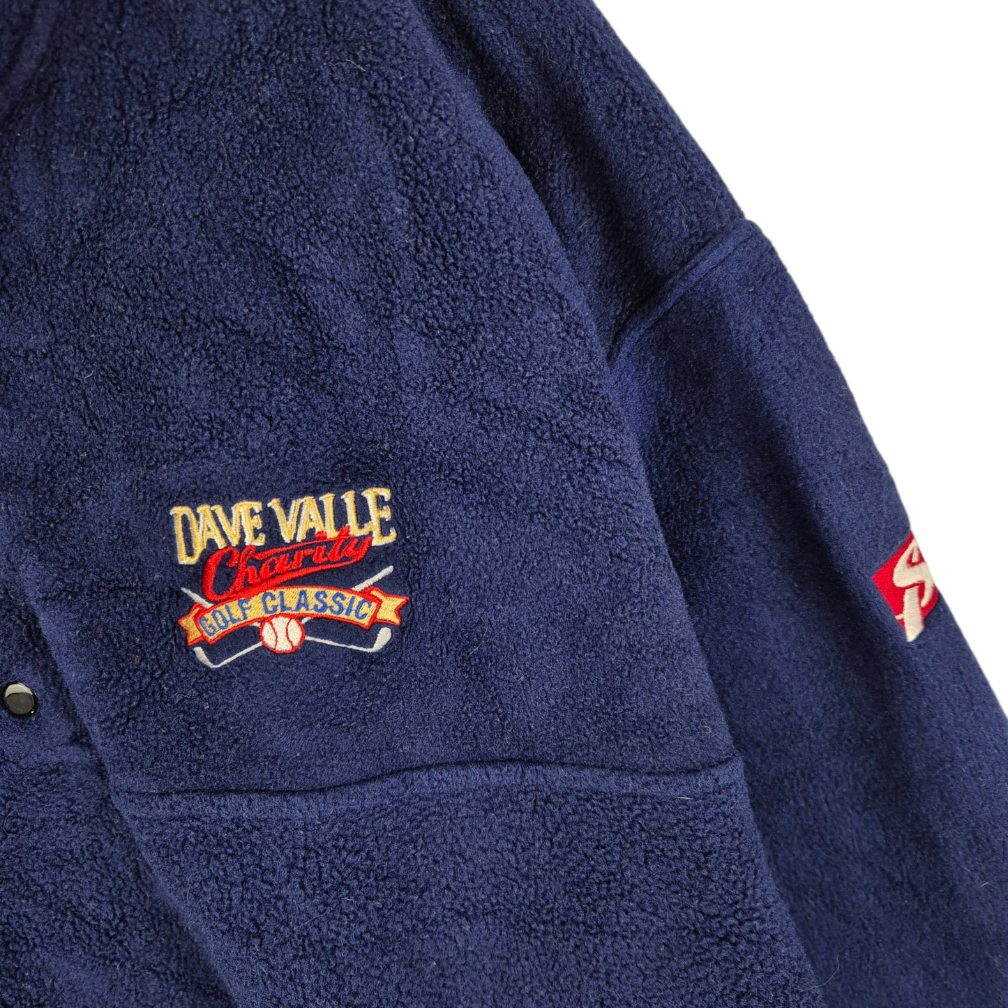 Vintage Russell Athletic 90's Dave Valle Golf Classic Blue Fleece Jumper Size L