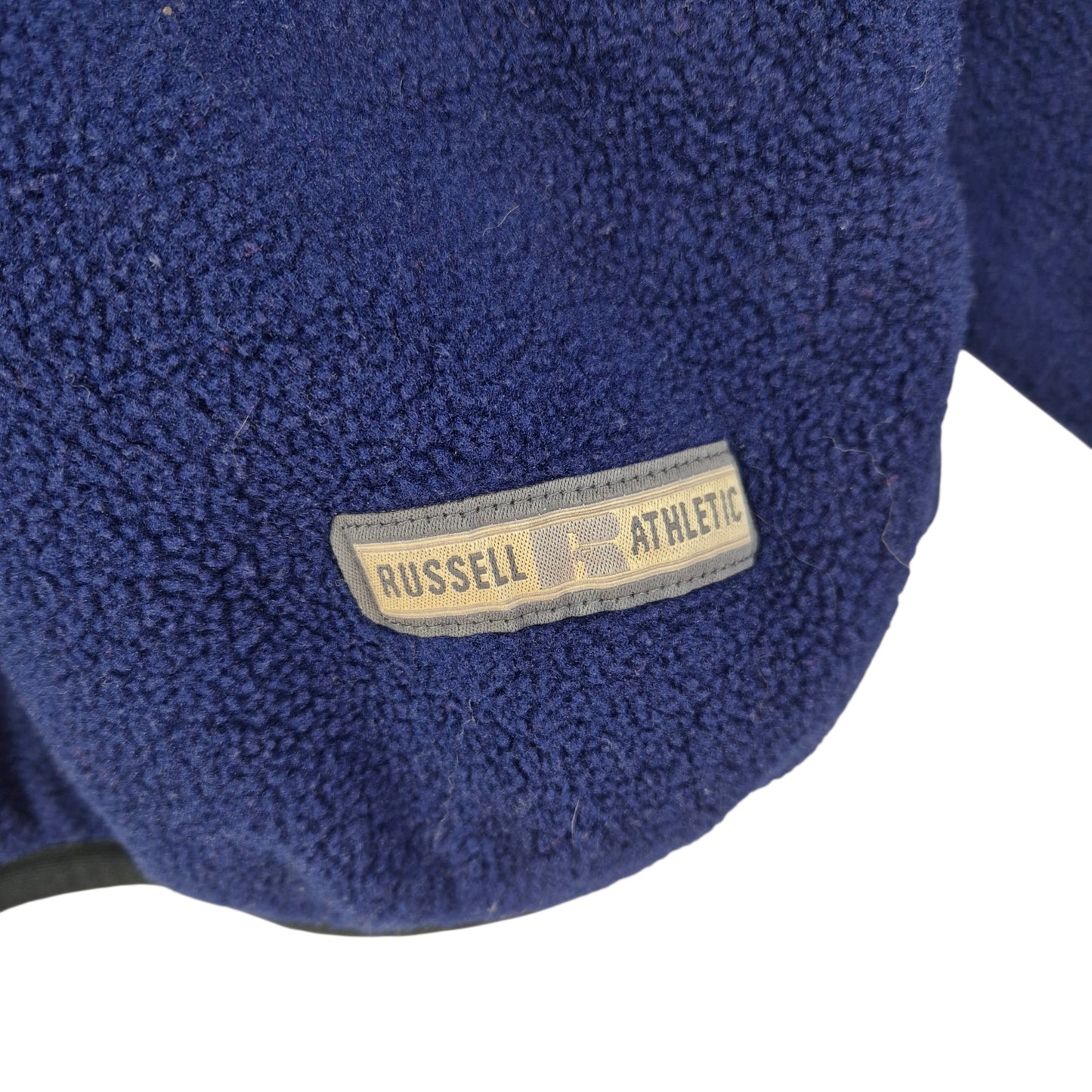 Vintage Russell Athletic 90's Dave Valle Golf Classic Blue Fleece Jumper Size L