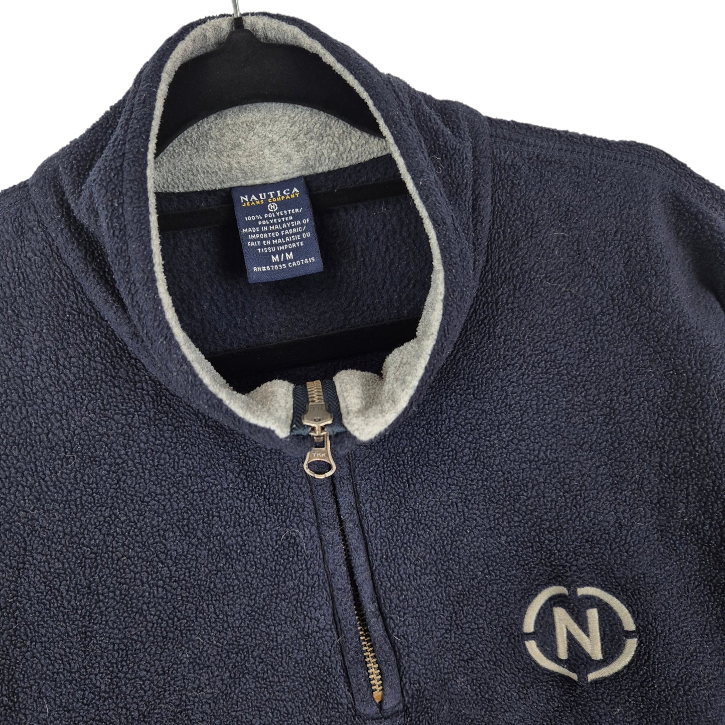 Vintage Nautica Jeans 90's Dark Blue USA Made Fleece Jumper Size M