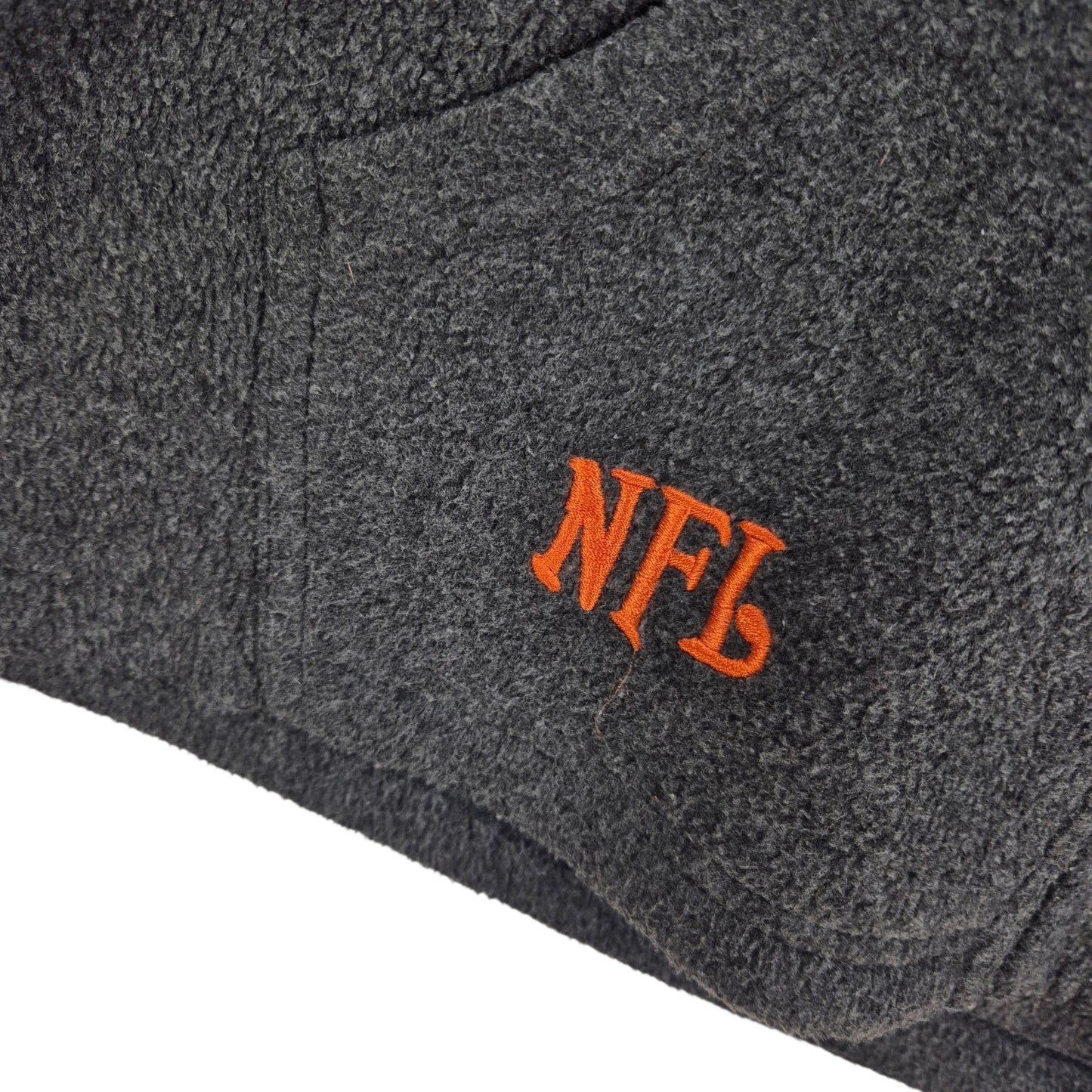 NFL Denver Broncos Grey Fleece Zip Hoodie Size L
