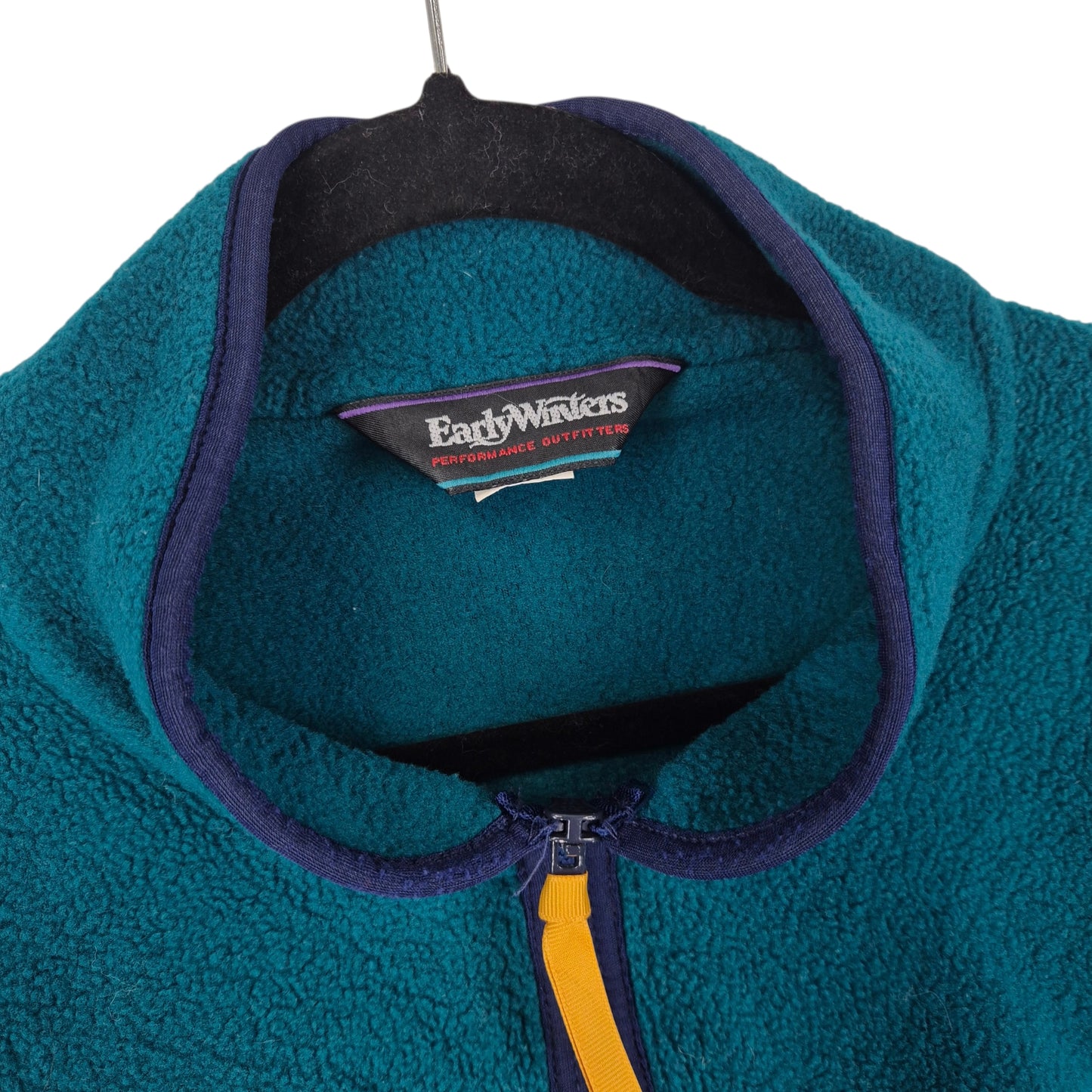 Vintage Early Winters Athletics 80's Aqua Green USA Made Fleece Jumper Size L