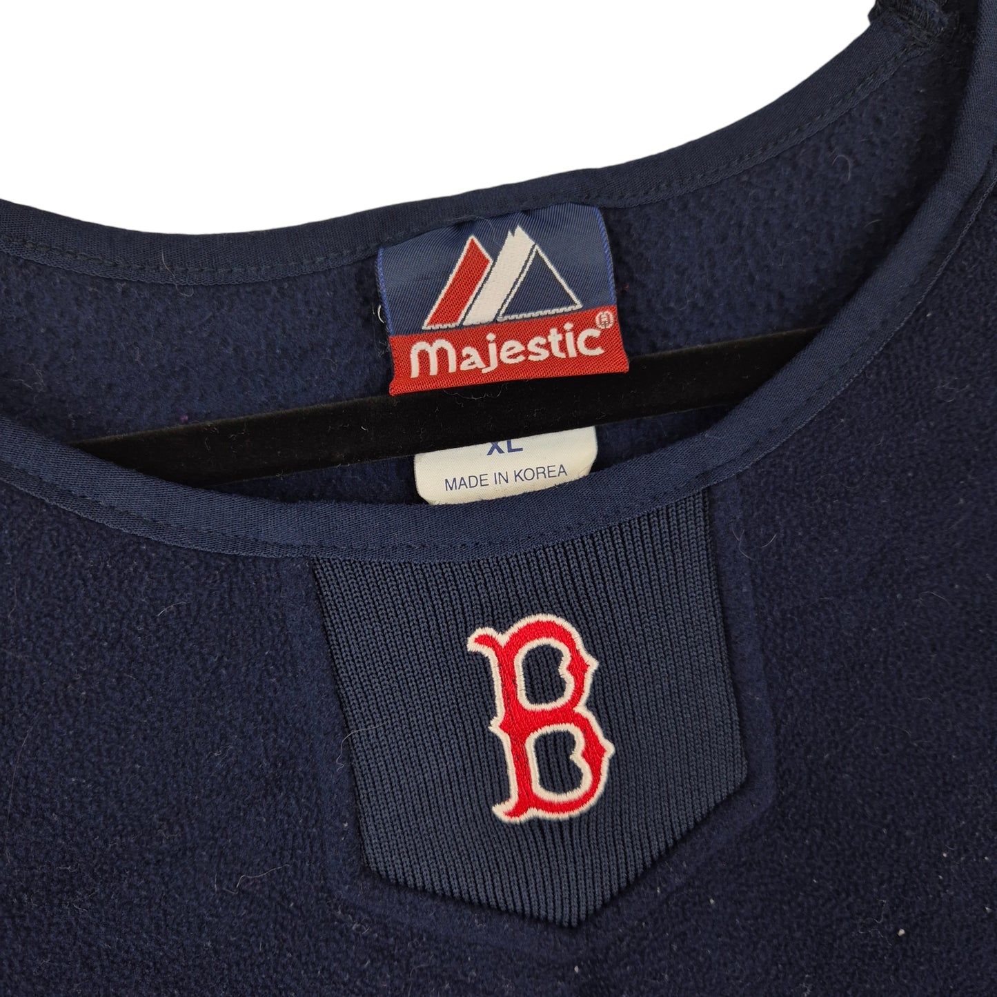 Vintage Majestic MLB Boston Red Sox Dark Blue Fleece Jumper Size XL