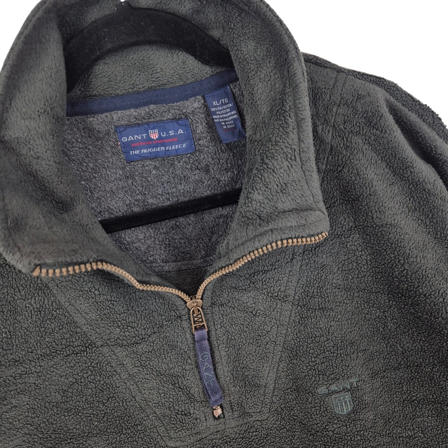 GANT Dark Green Quarter Zip Fleece Jumper Size XL