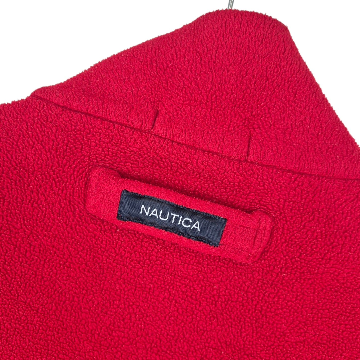 Vintage Nautica Red Quarter Zip Fleece Jumper Size XL