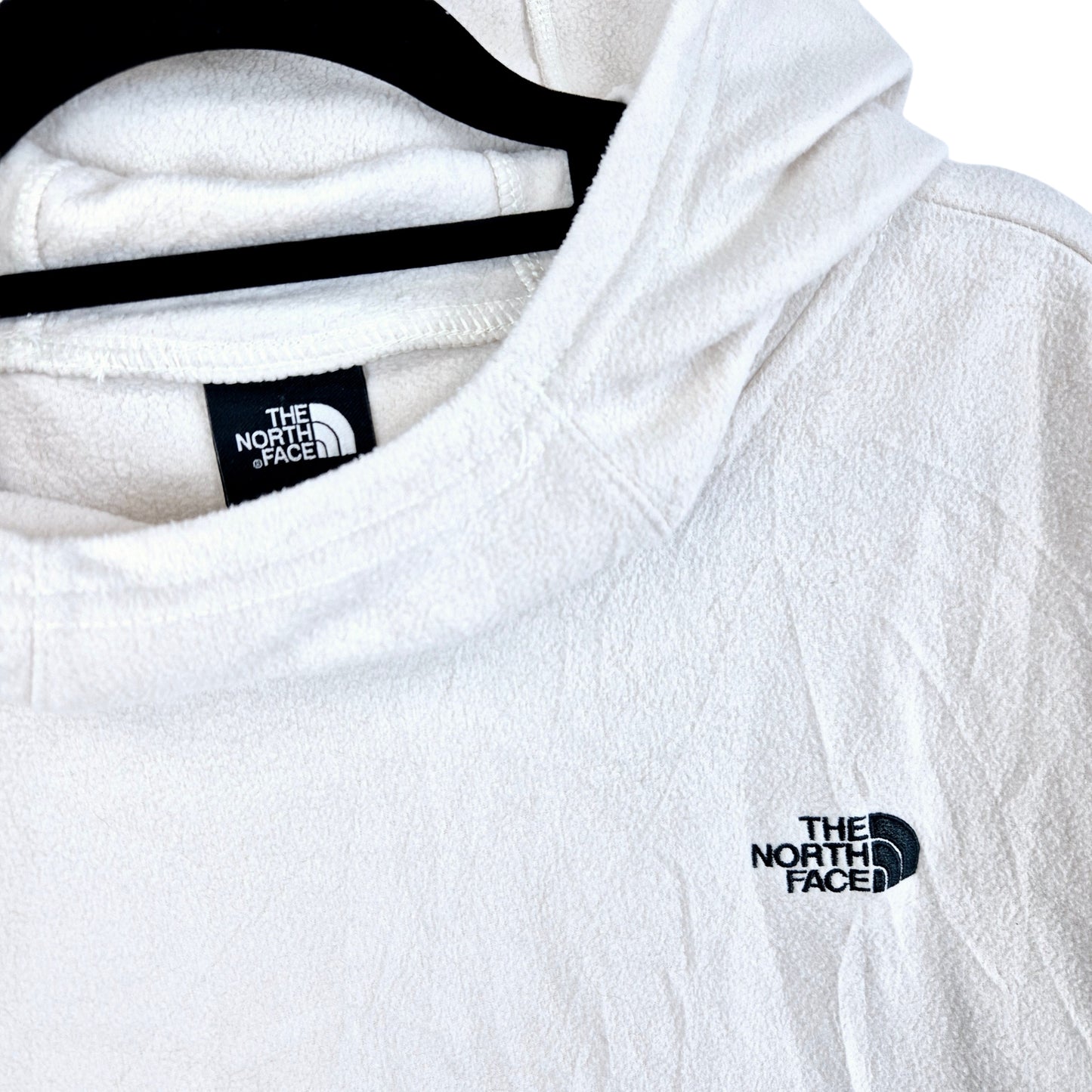 The North Face Womens Cream White Fleece Hoodie Size M