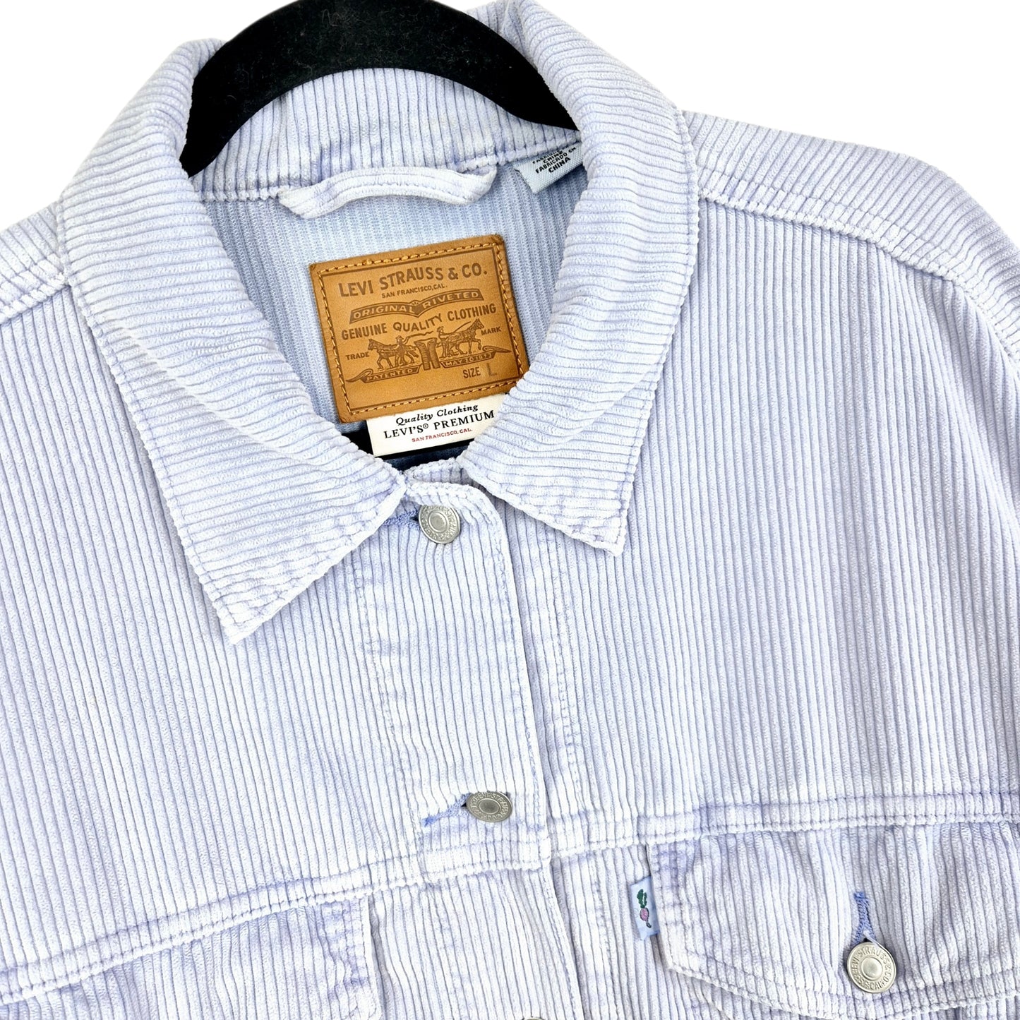 Levis Light Purple Corduroy Denim Button Jacket Size L