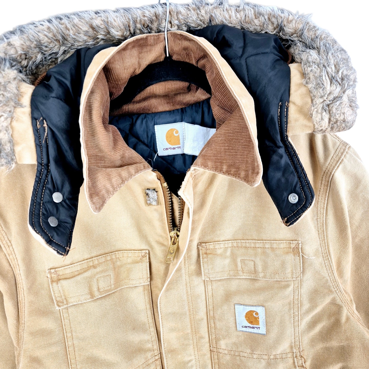 Vintage Carhartt Brown Extra Heavy Quilted Denim Jacket Size XL