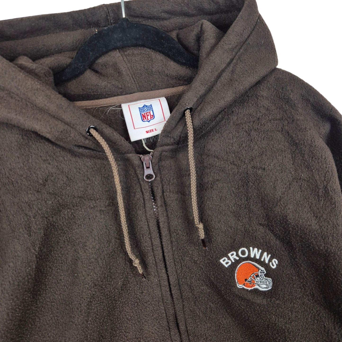 NFL Cleveland Browns Embroidered Zip Hoodie Size L