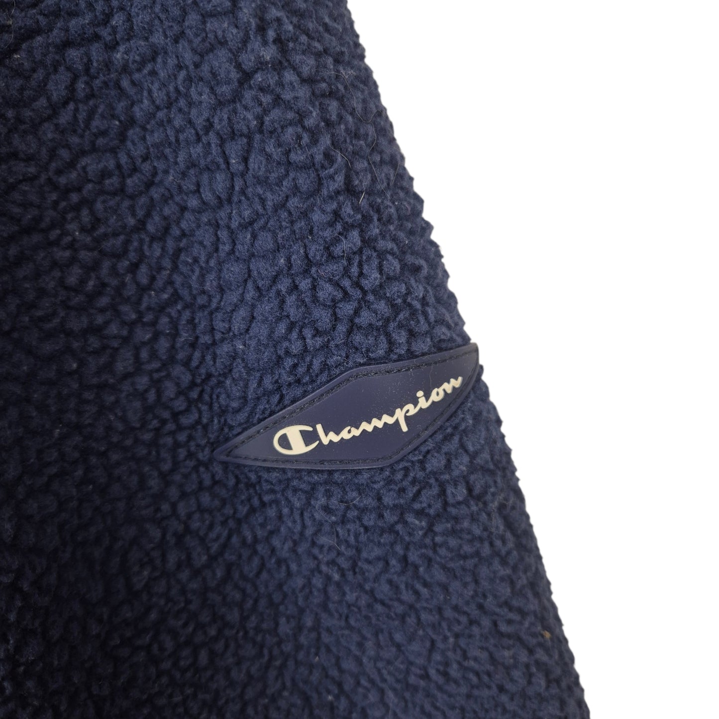 Champion Dark Blue Embroidered Fleece Hoodie Size L