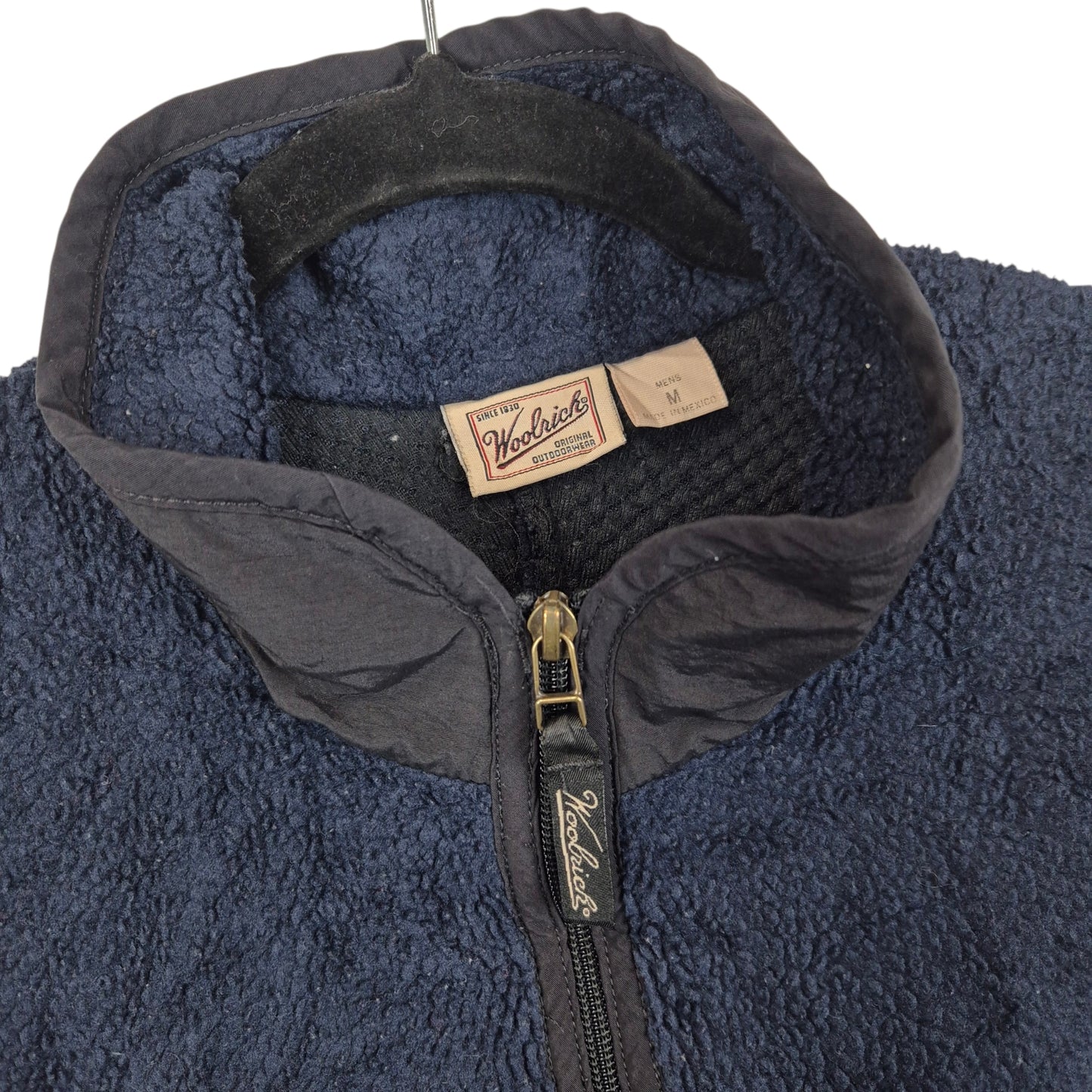 Vintage Woolrich 90's Dark Blue Fleece Zip Jumper Size M