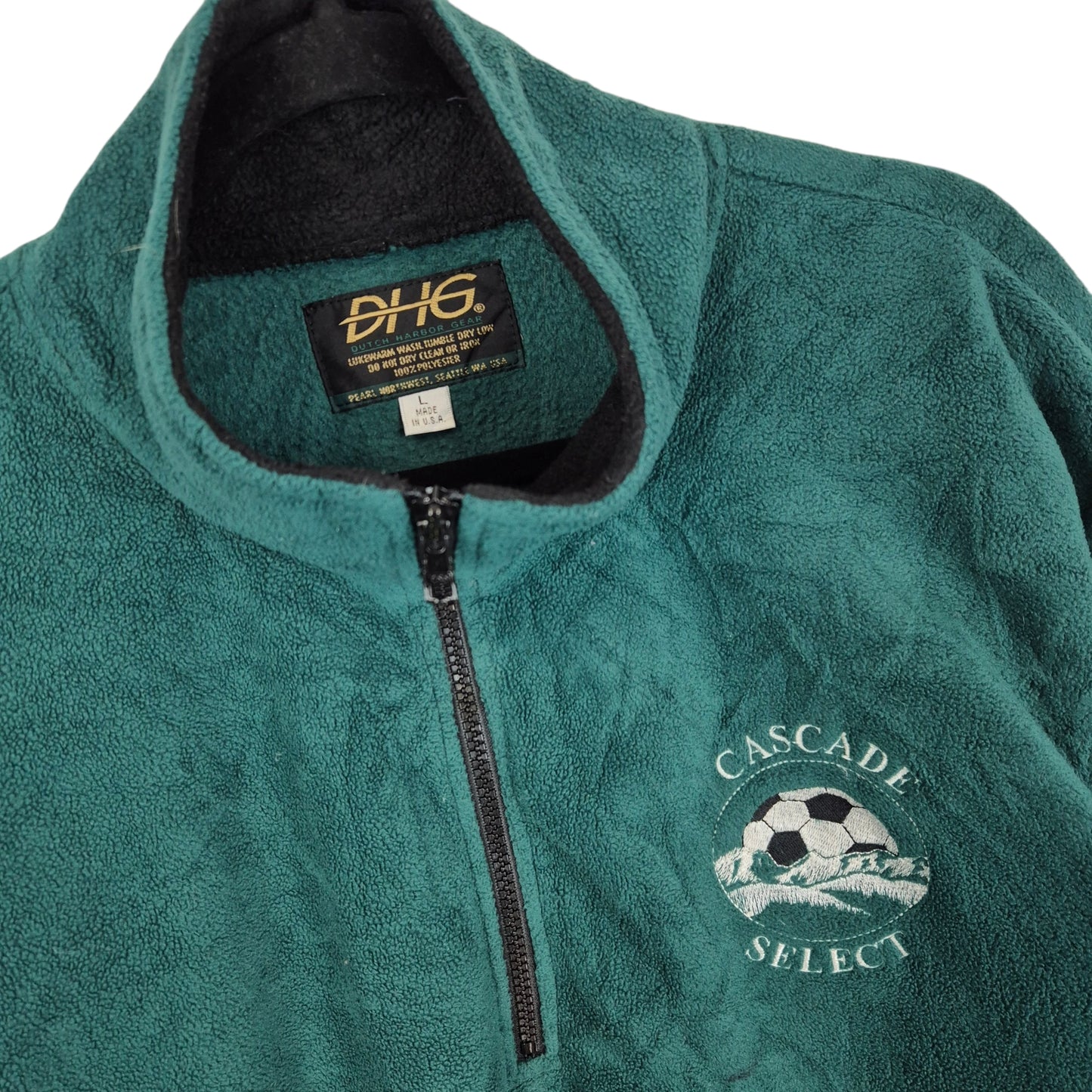 Vintage Cascade Select Soccer Green USA Made Fleece Jumper Size L