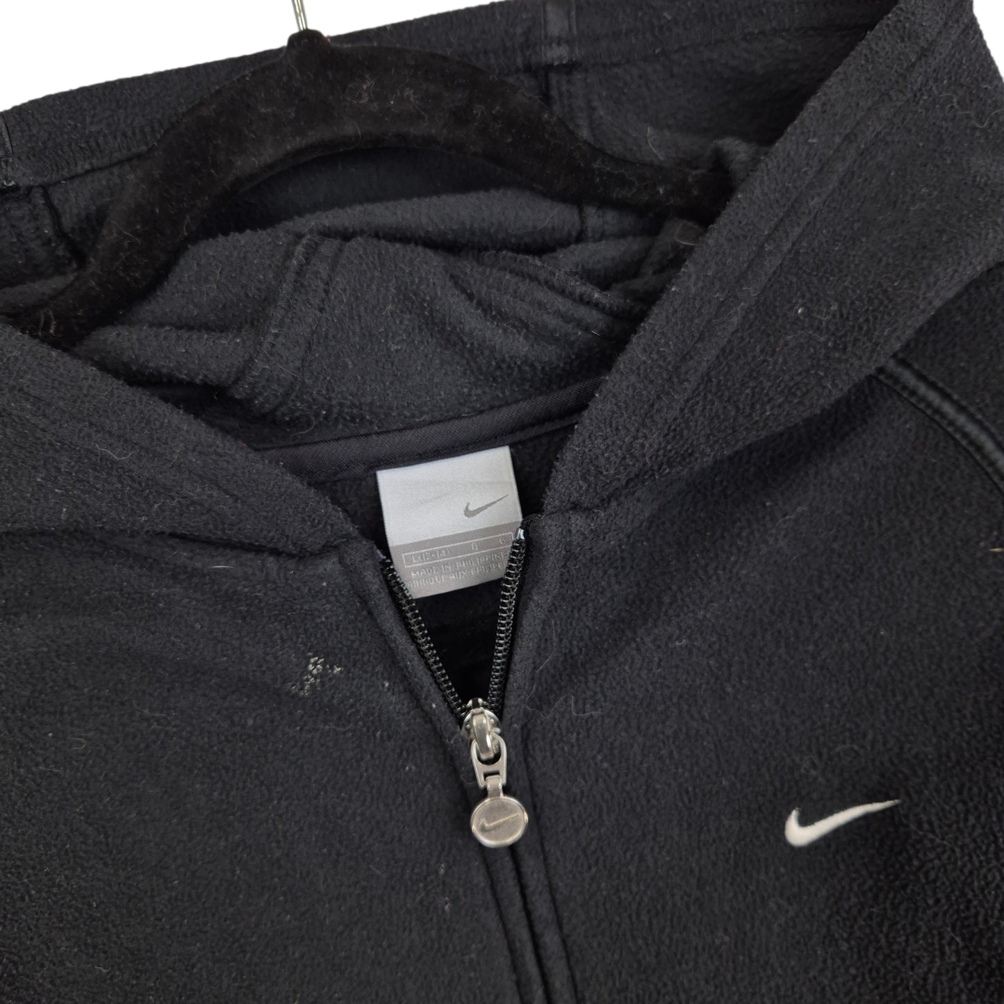 Vintage Nike 2000's Womens Black Fleece Zip Hoodie Size L