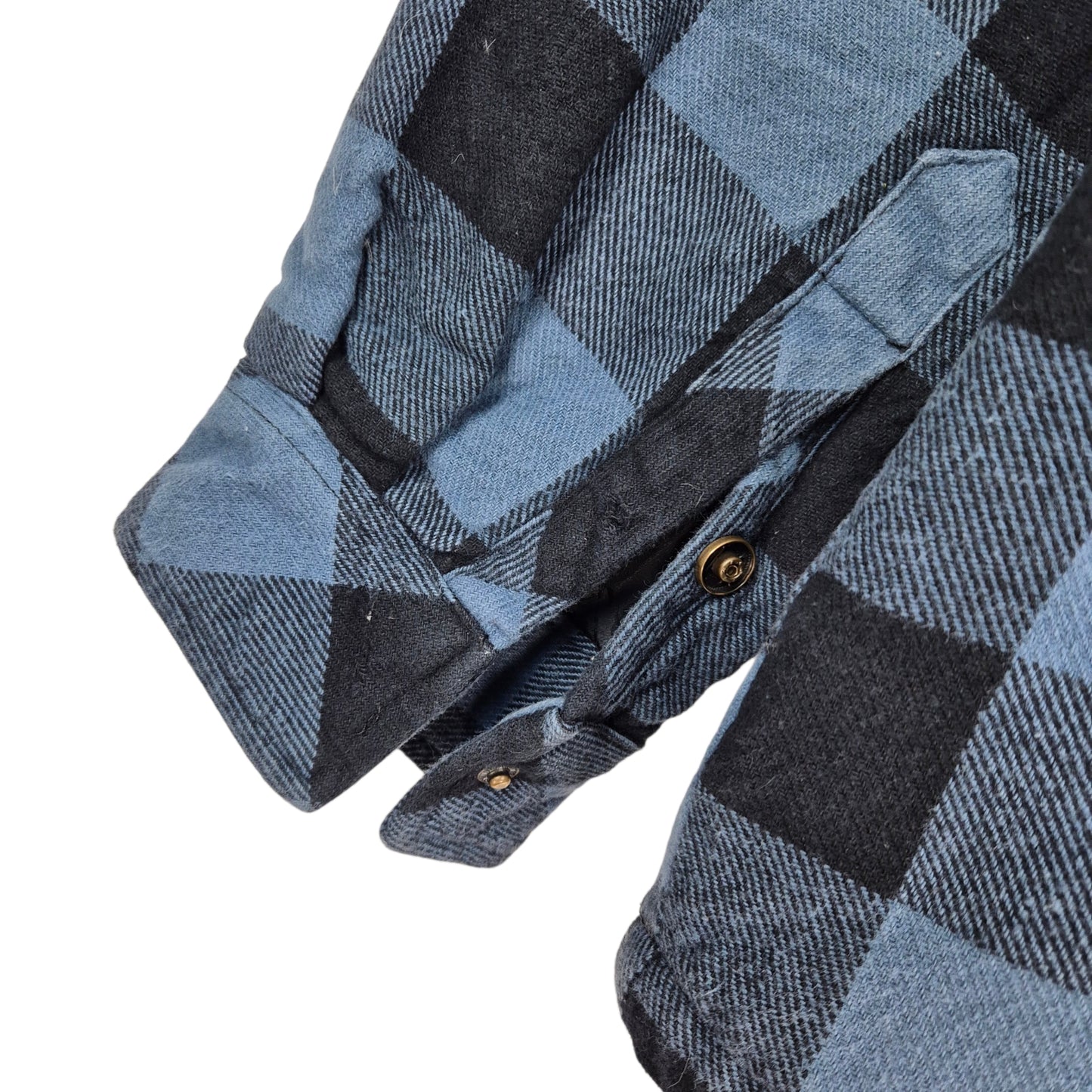 Dickies Black & Blue Checkered Quilted Button Jacket Size XL