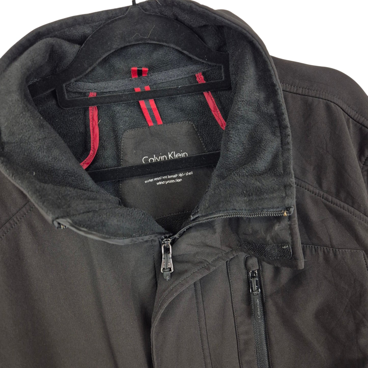 Calvin Klein Black Water Resistant Stretch Windbreaker Jacket Size M