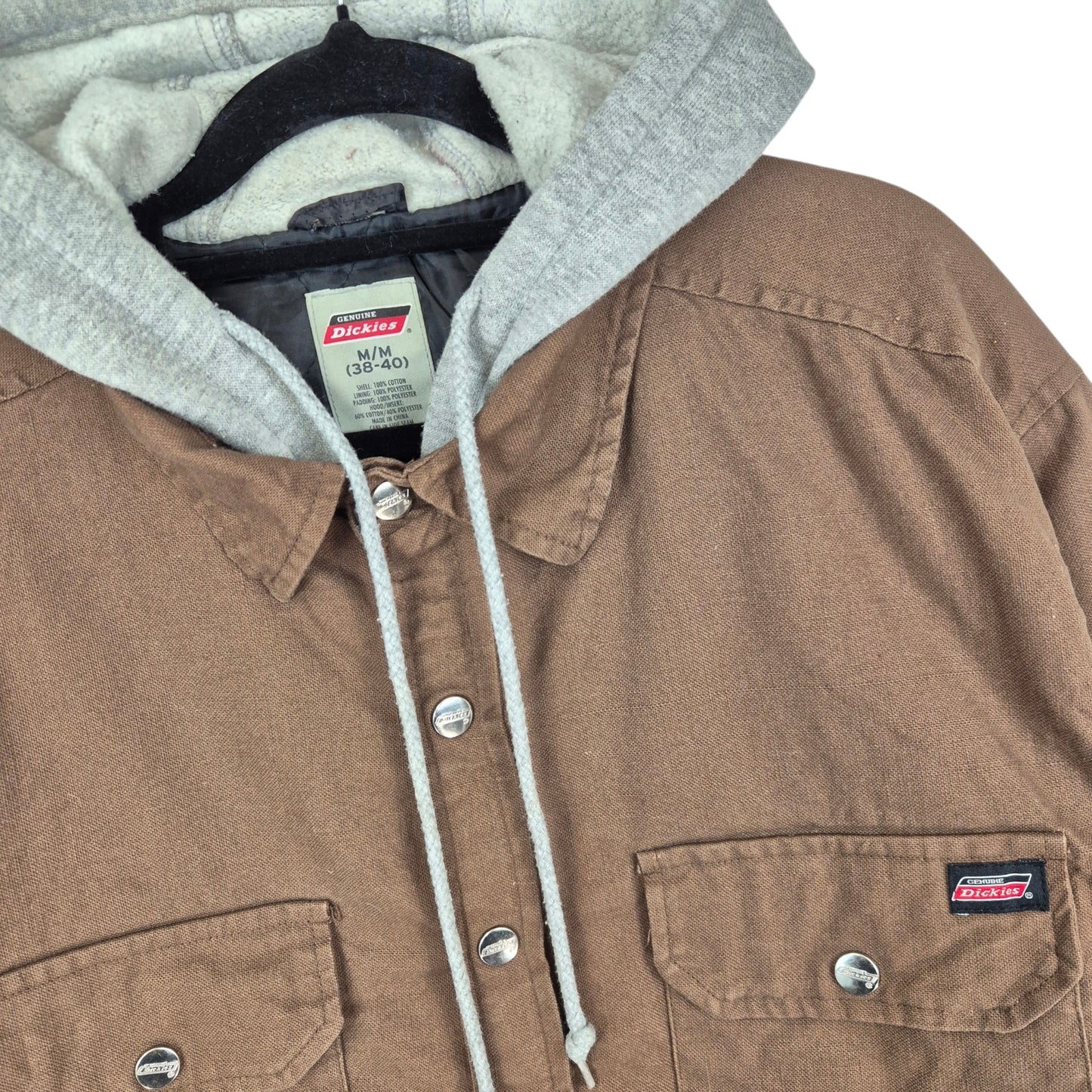 Dickies Brown Padded Button Jacket Size M