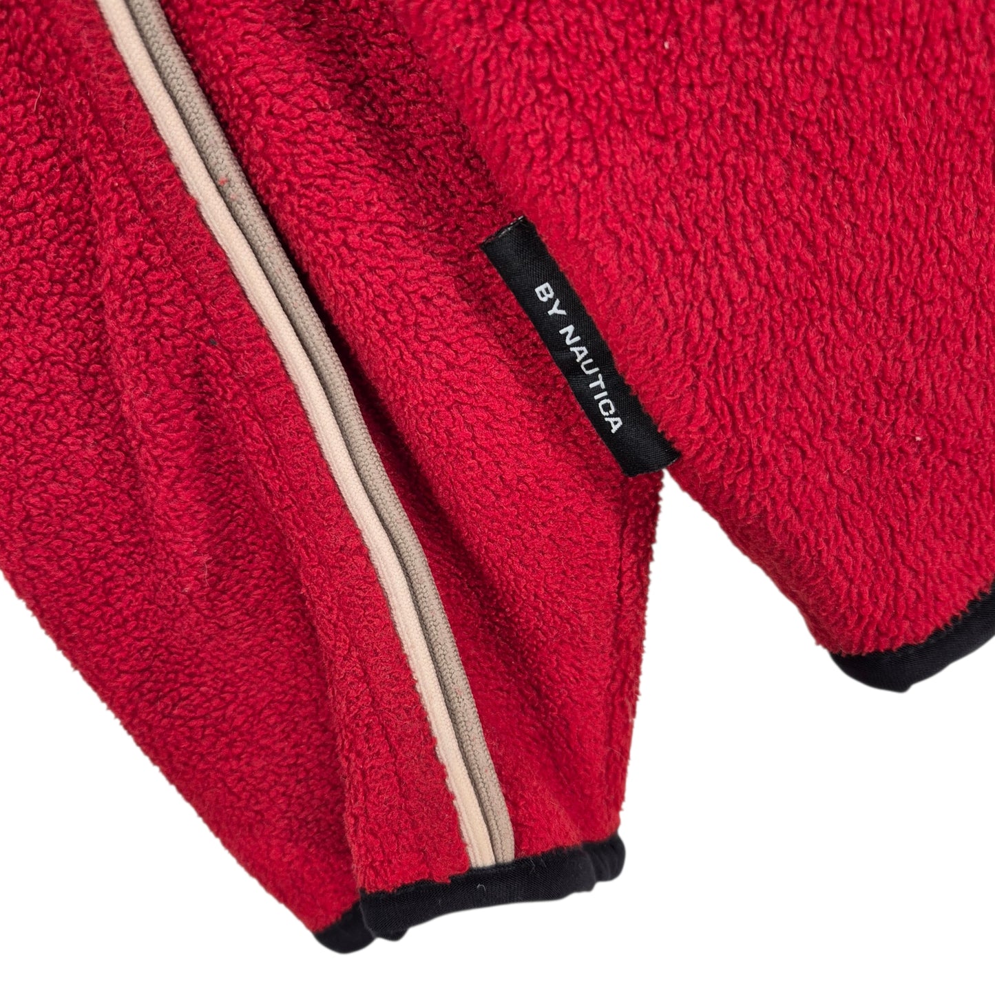 Vintage Nautica Competition 90's Red USA Made Fleece Zip Jumper Size M