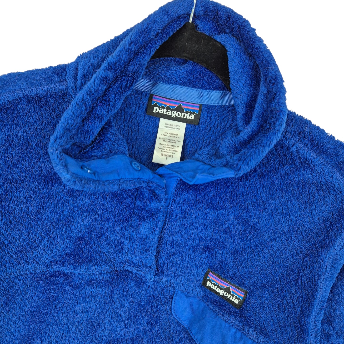 Patagonia Womens Blue Quarter Button Fleece Jumper Size S