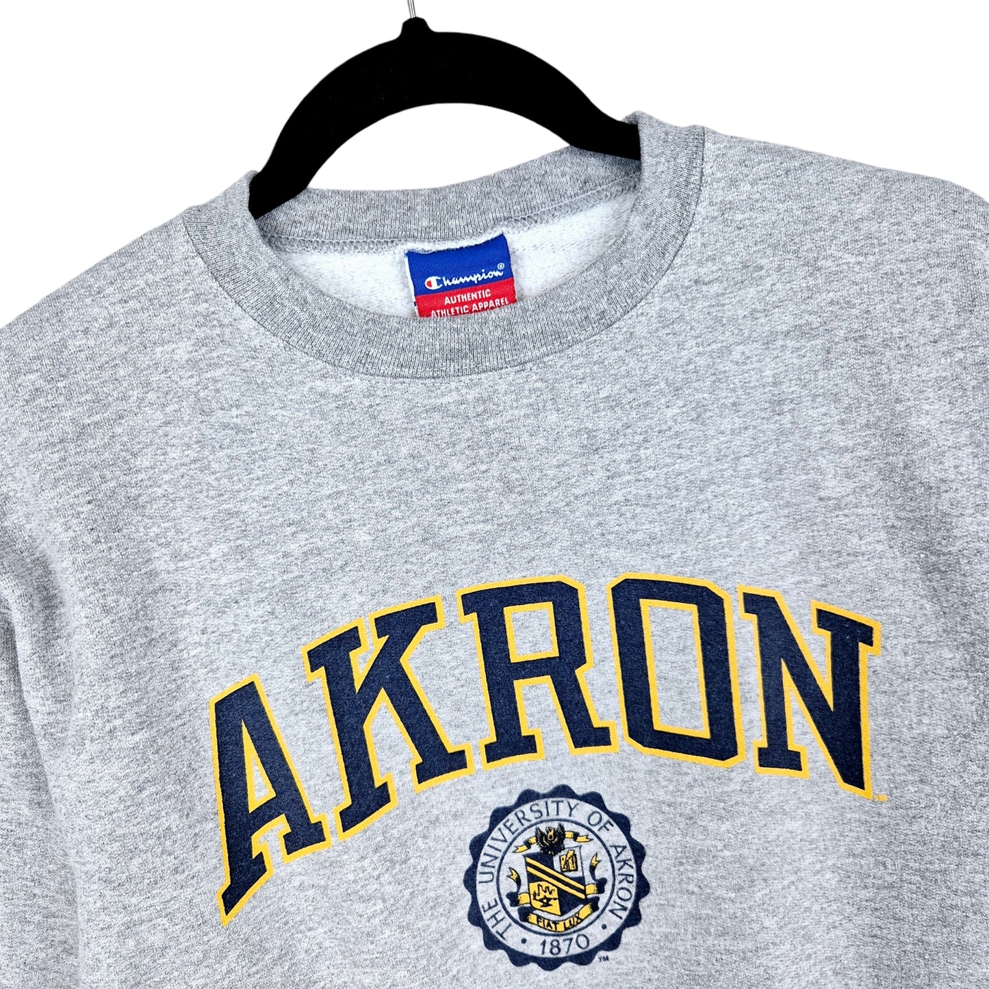 Champion University of Akron Light Grey Crewneck Sweater Size S