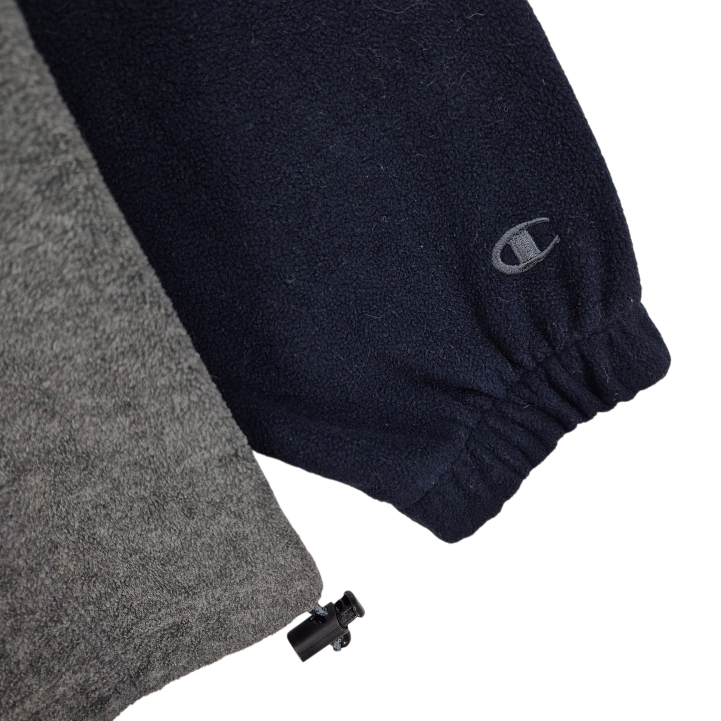 Champion Grey & Dark Blue Quarter Zip Fleece Jumper Size L