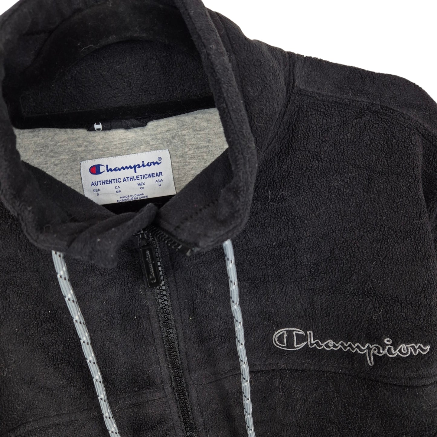 Champion Black Half Zip Fleece Jumper Size S