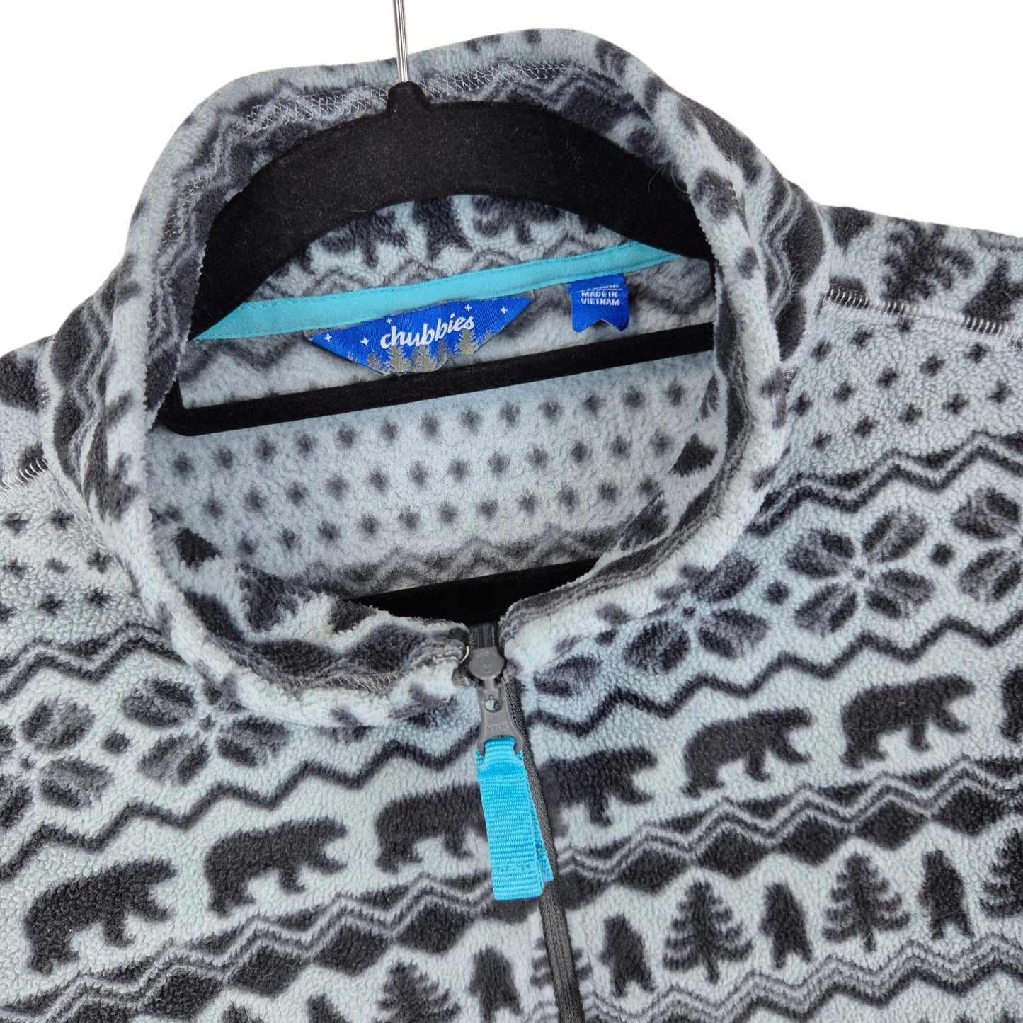 Chubbies Grey Quarter Zip Fleece Jumper Size M