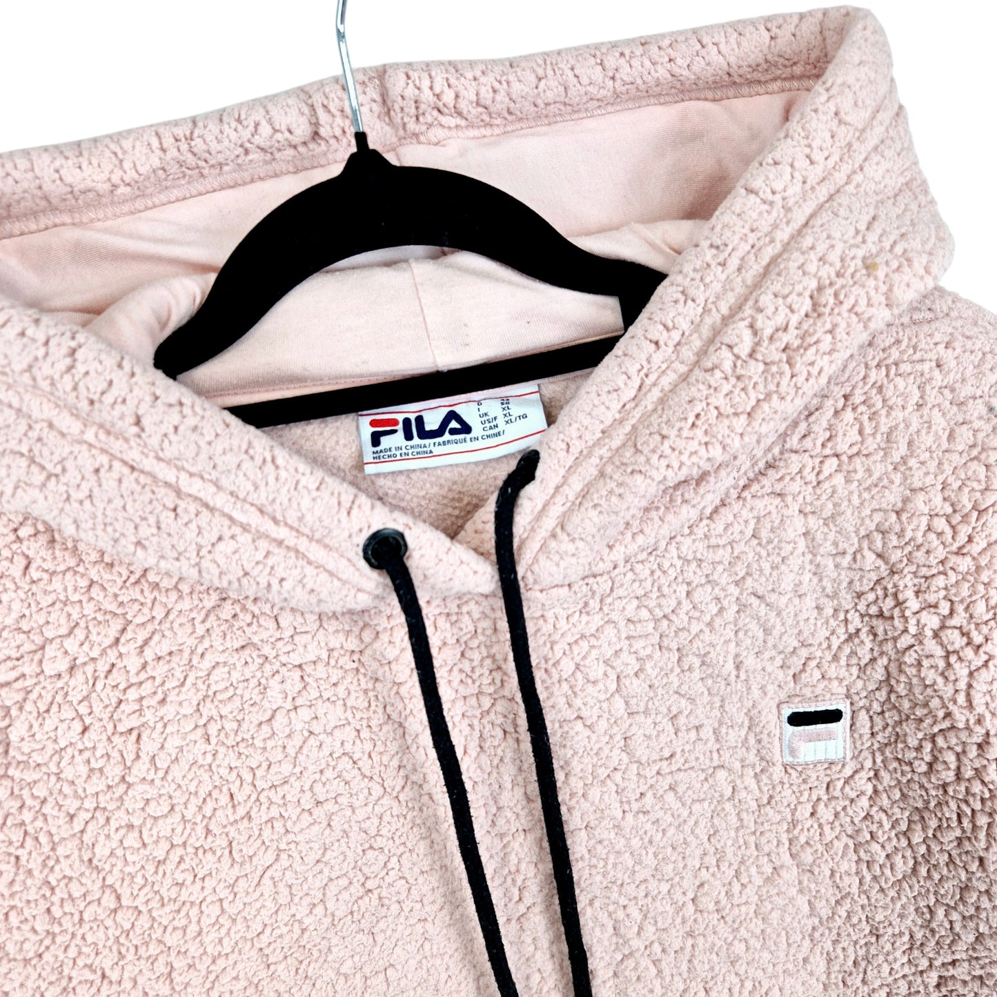 FILA Womens Light Pink Fleece Hoodie Size XL
