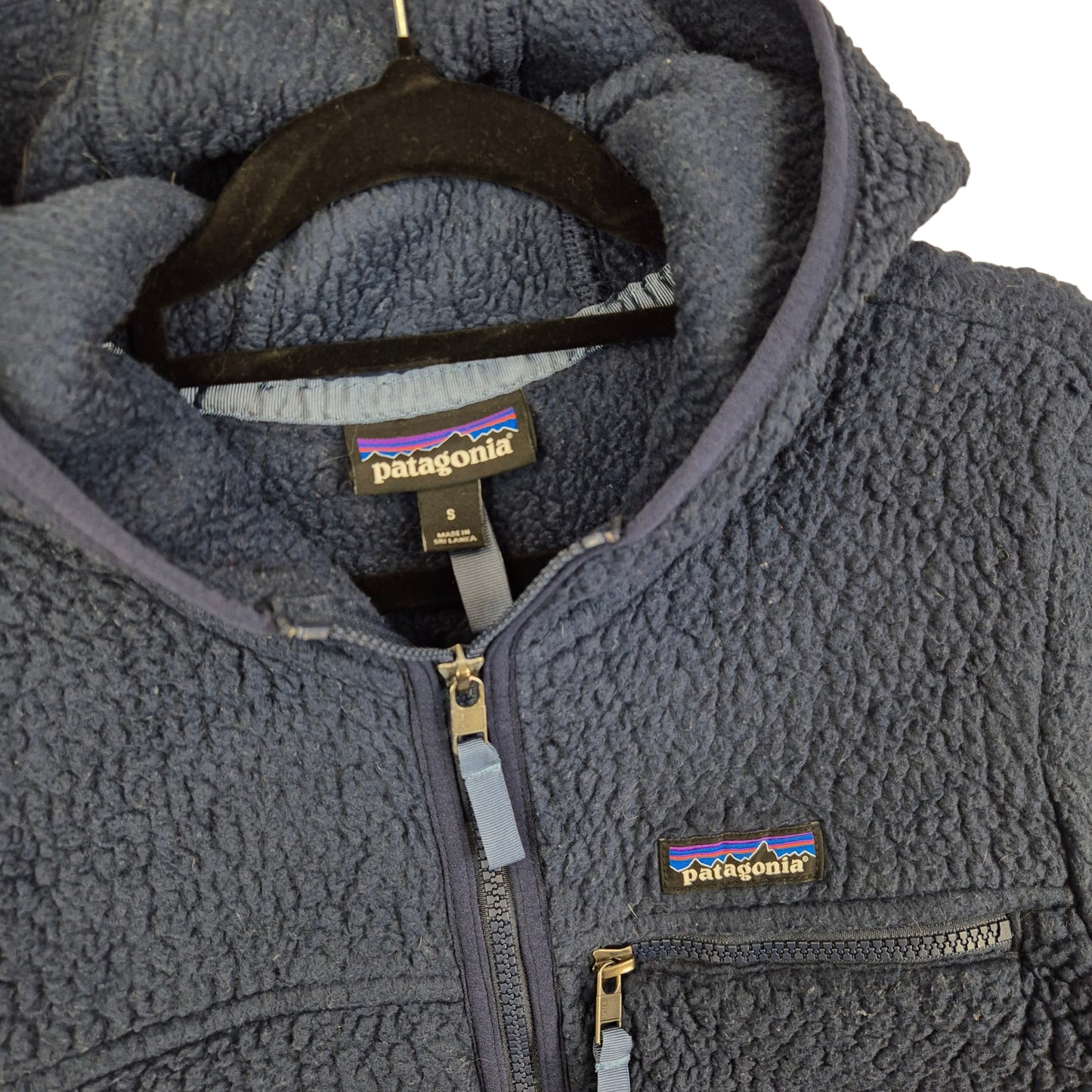 Patagonia Dark Blue Fleece Zip Hoodie Size S