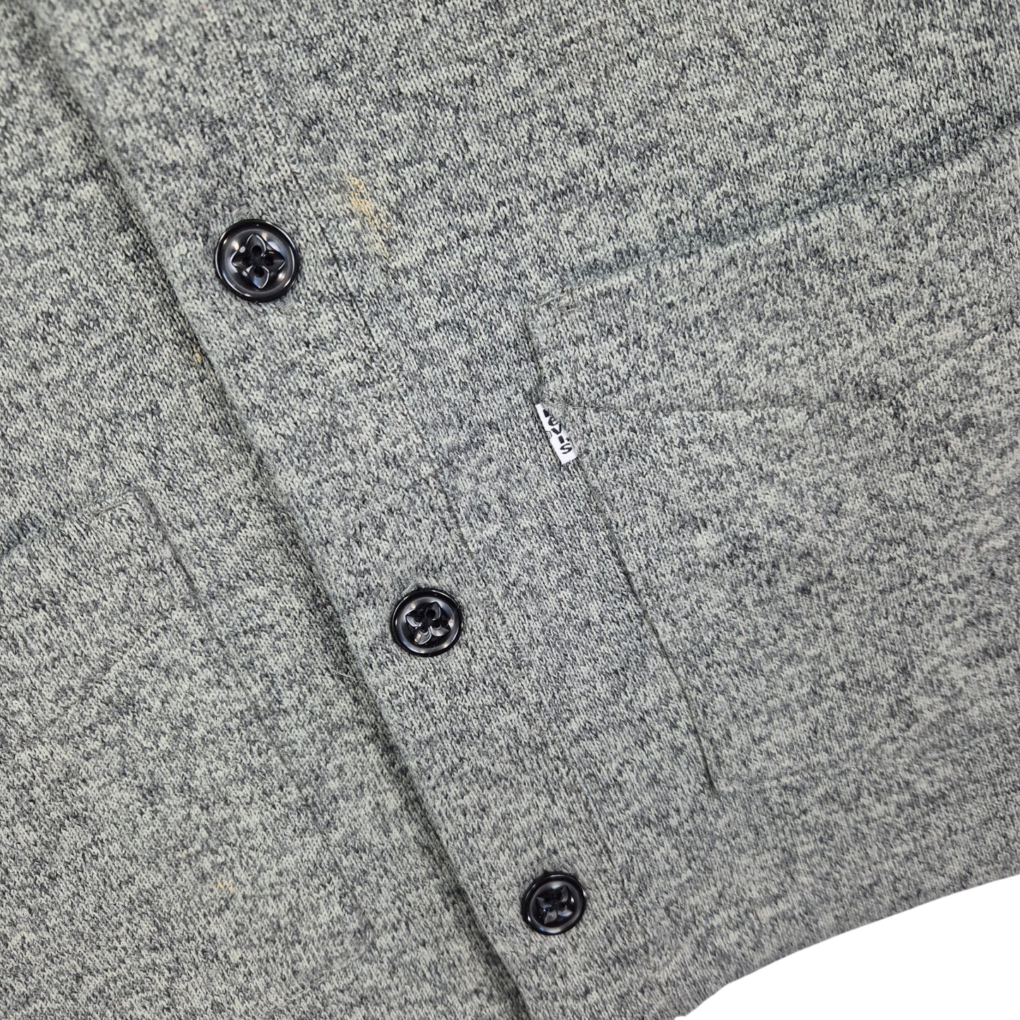 Levis Grey Fleece Button Jumper Size M