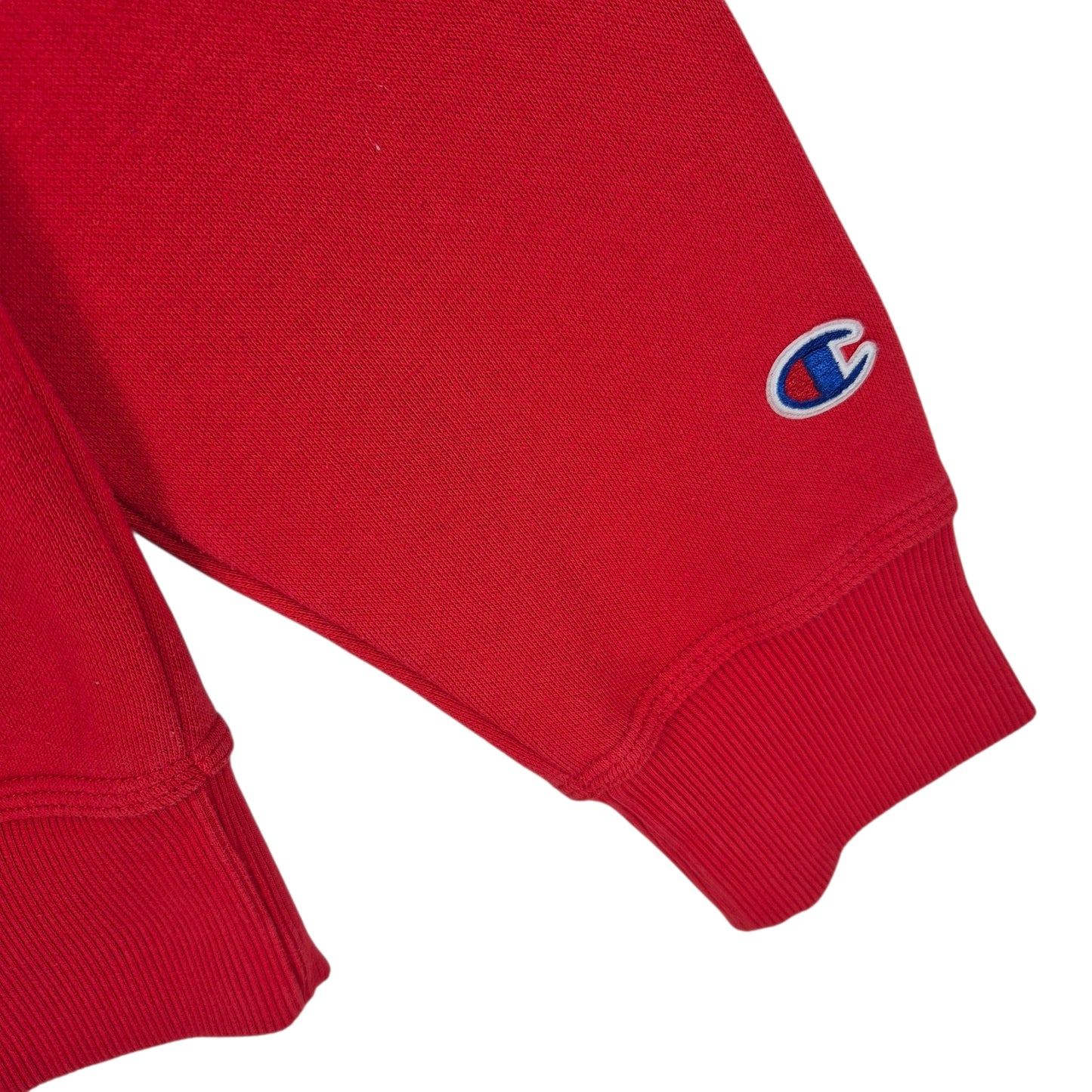 Champion Red Chest Script Hoodie Size M