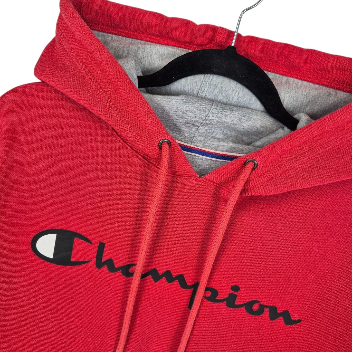 Champion Red Chest Script Hoodie Size M