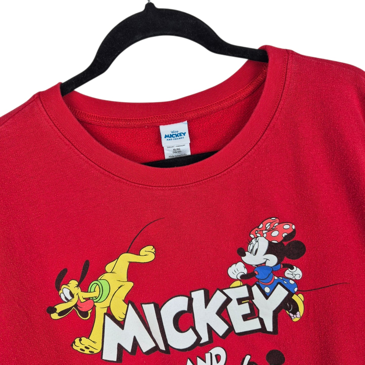 Disney Mickey & Friend Red Crewneck Sweater Size XL
