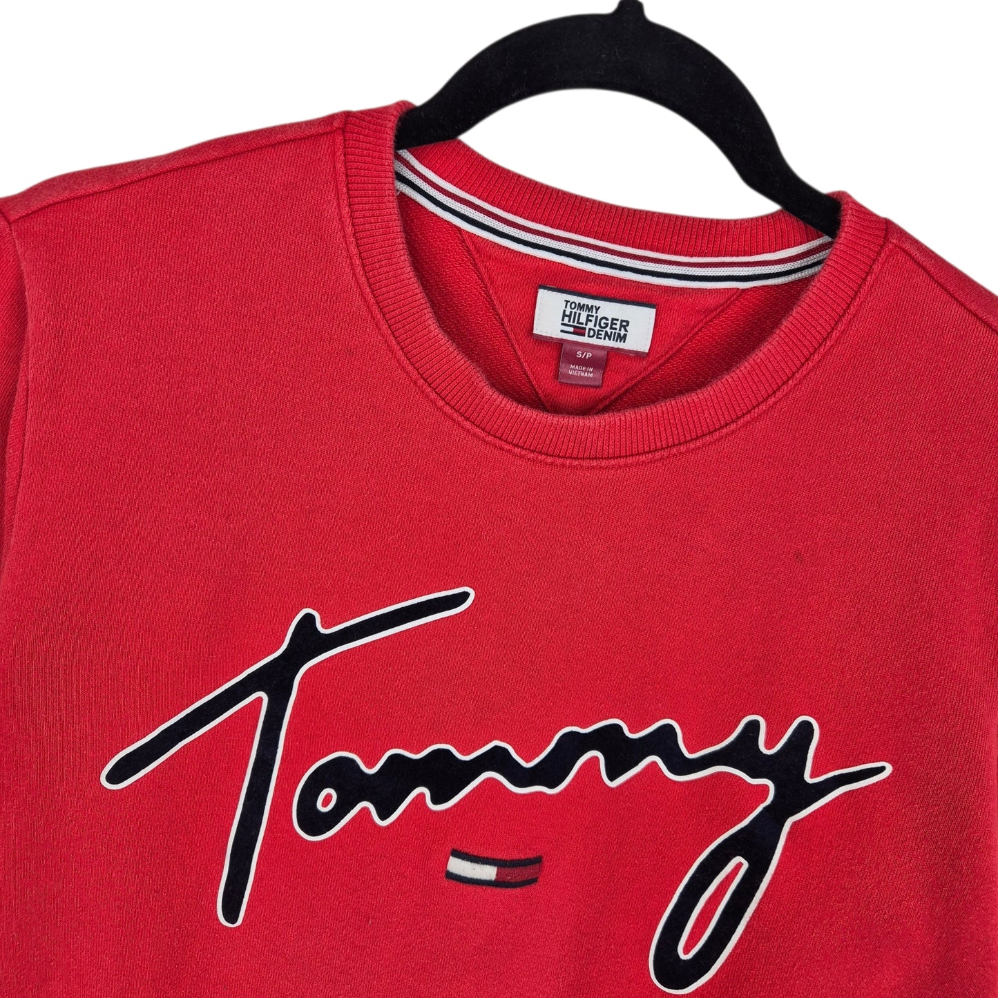 Tommy Hilfiger Womens Red Crewneck Sweater Size S
