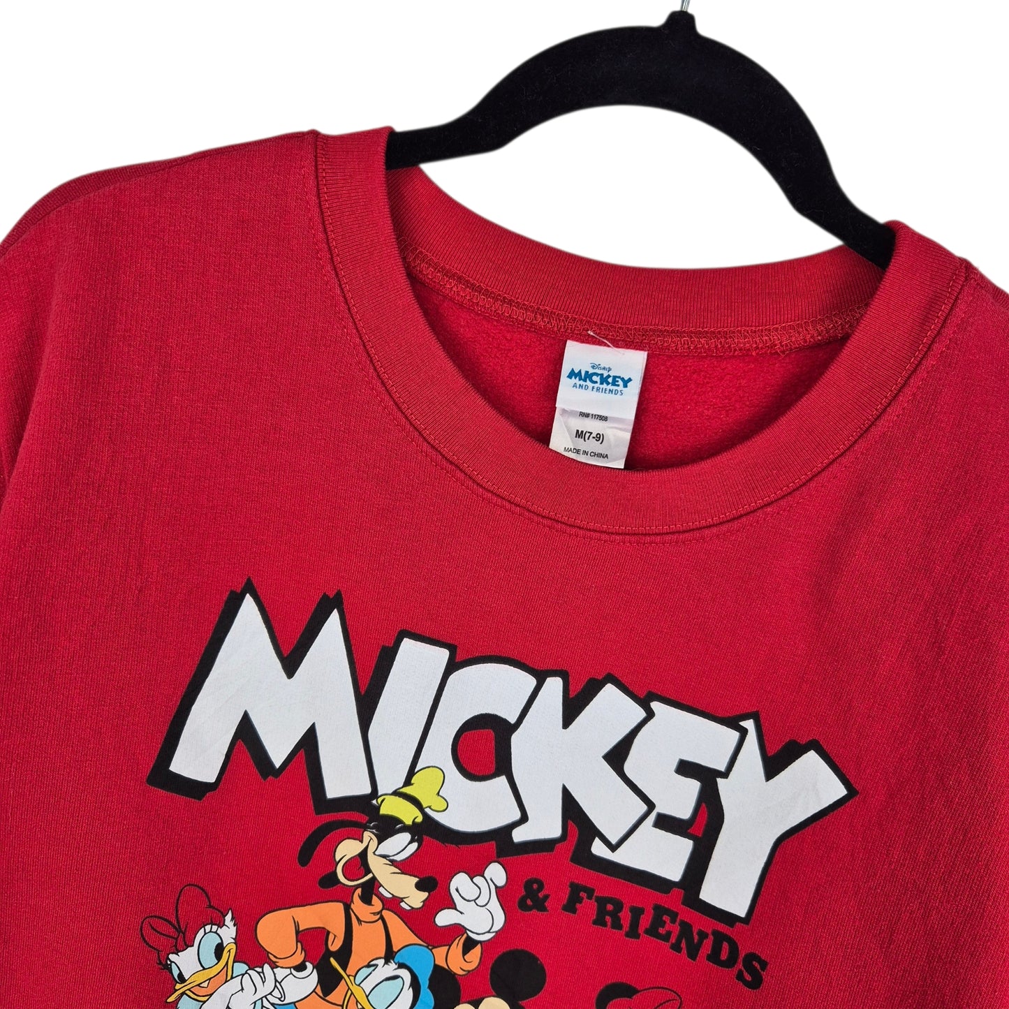 Mickey & Friends Red Crewneck Sweater Size M