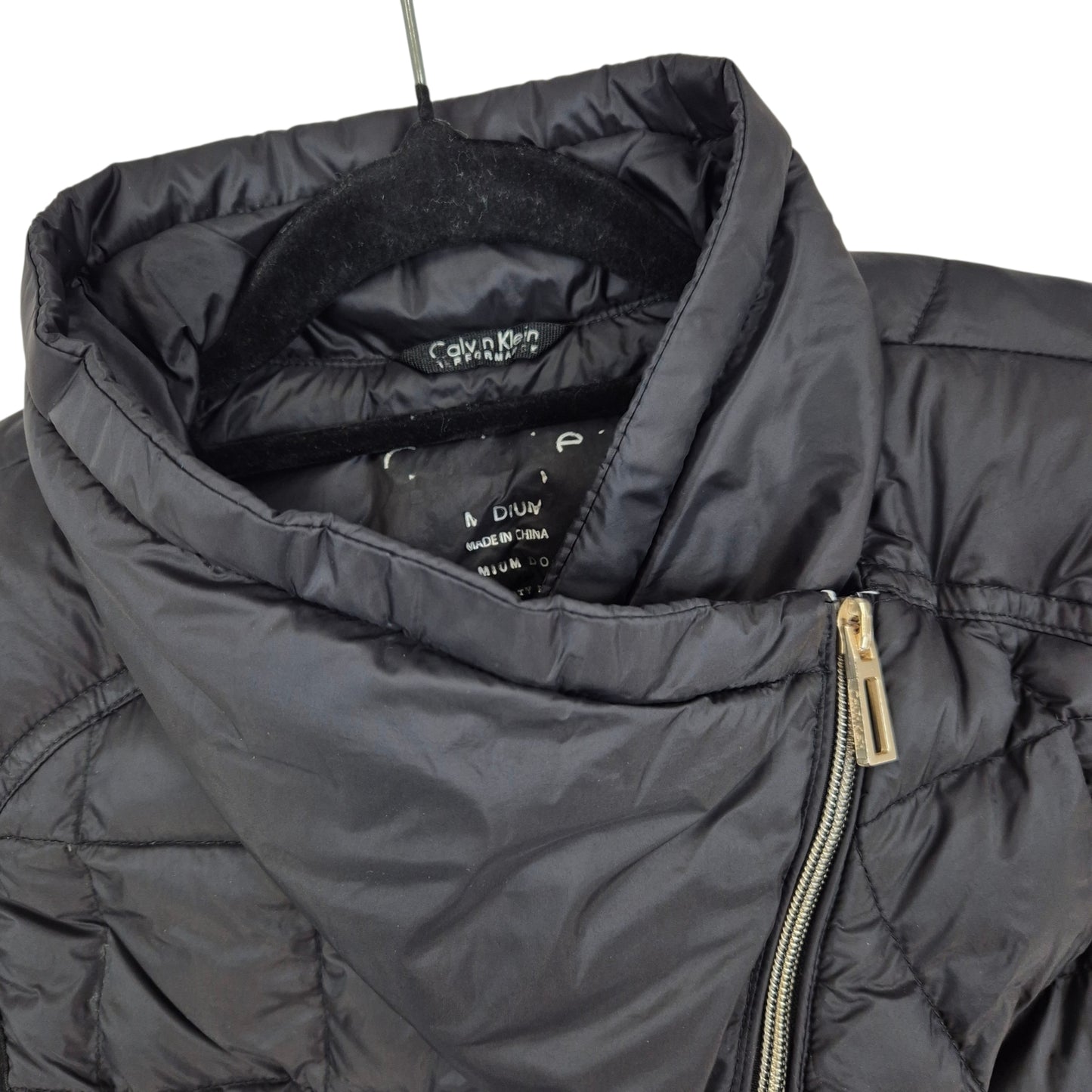 Calvin Klein Performance Womens Black Padded Down Vest Size M