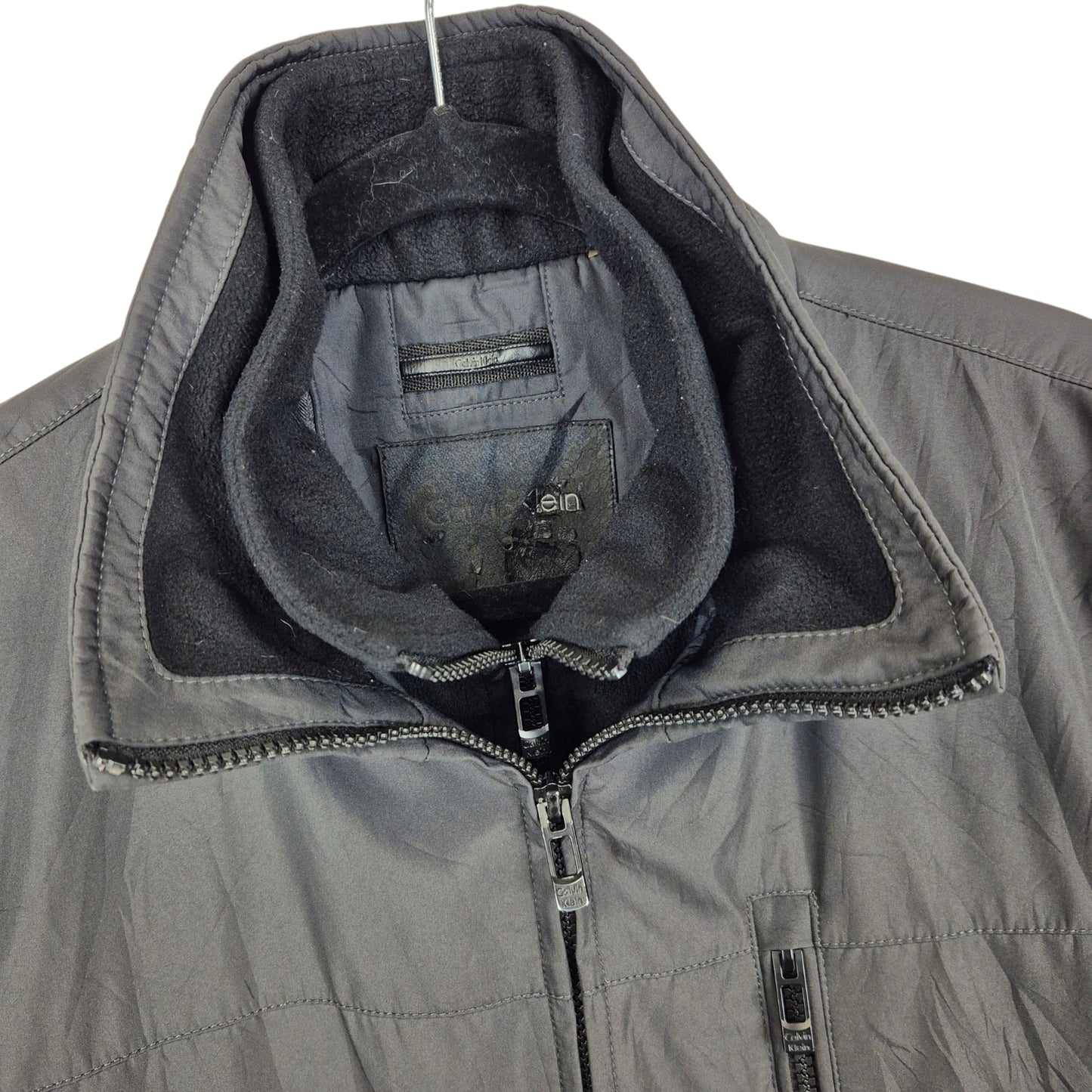Calvin Klein Grey Quilted Windbreaker Jacket Size M