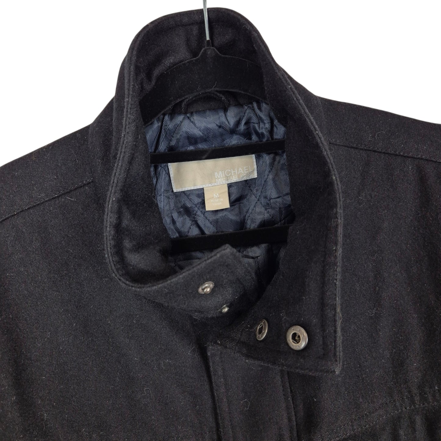 Michael Kors Black Heavy Quilted Button Jacket Size M