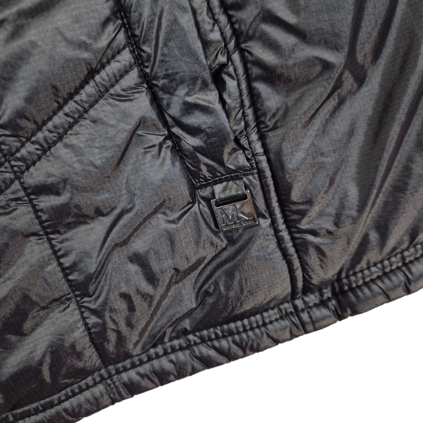 Michael Kors Womens Black Mink Fleece Padded Vest Size XL